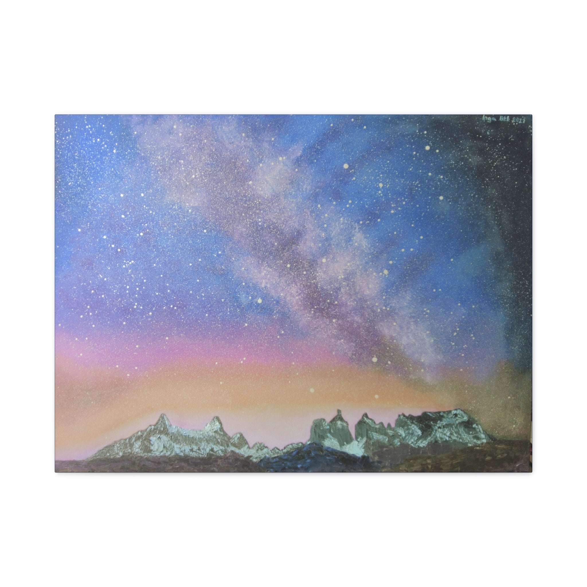 Towers of Paine and Milky Way  Canvas Print– Milky Way Landscape Print
