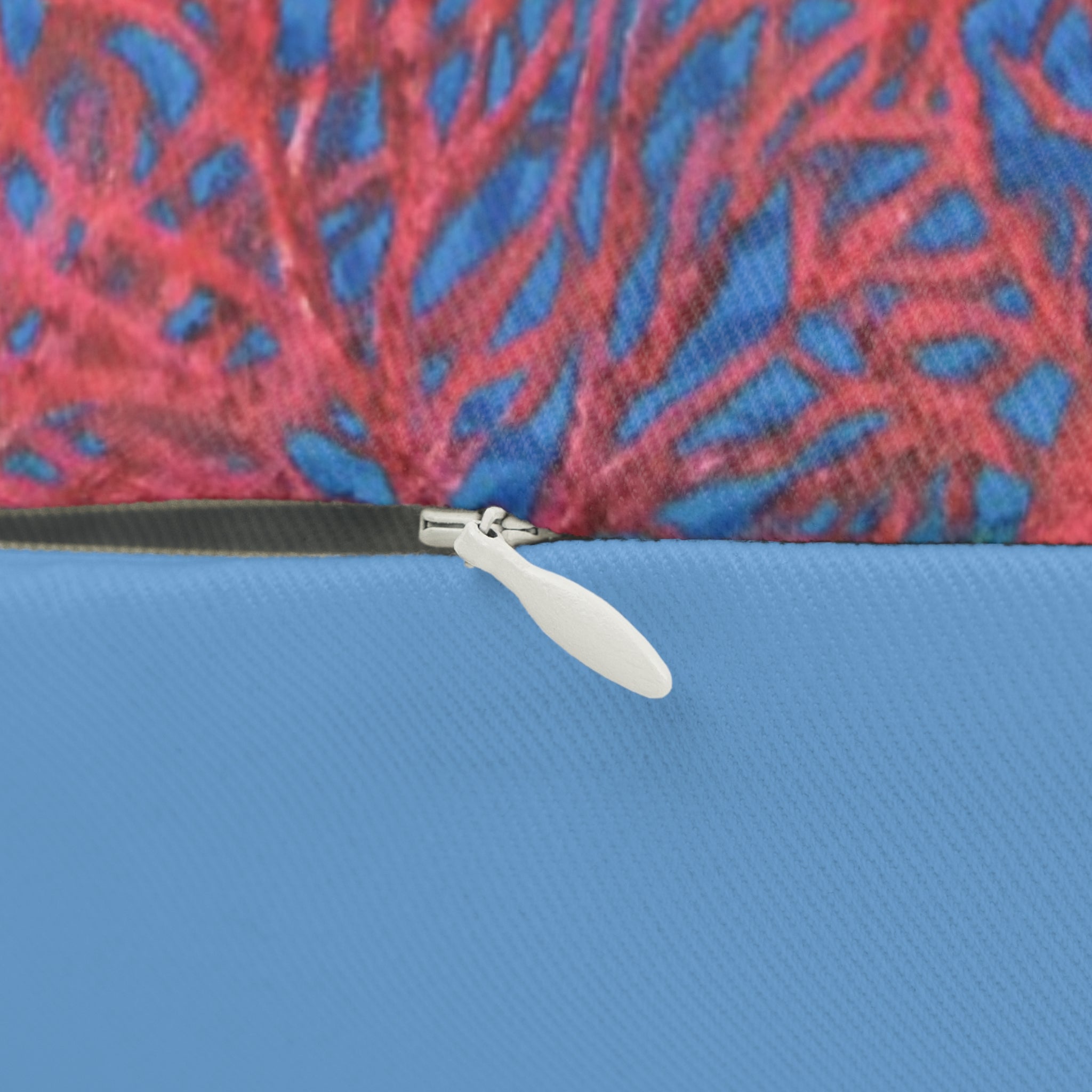 Underwater Coral Reef Lumbar Pillow — Scuba Diver Ocean Accent Pillow