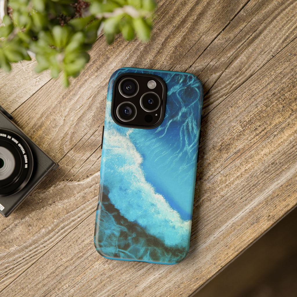 Ocean Wave Tough Phone Case — Blue Sea Water Protective Cover