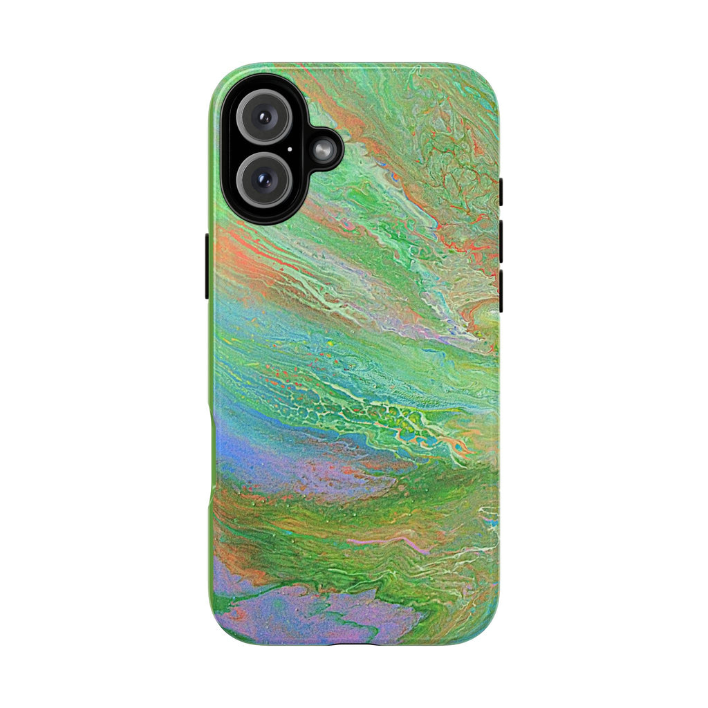 Marbled Green Abstract Phone Case — Protective Tough Case for iPhone