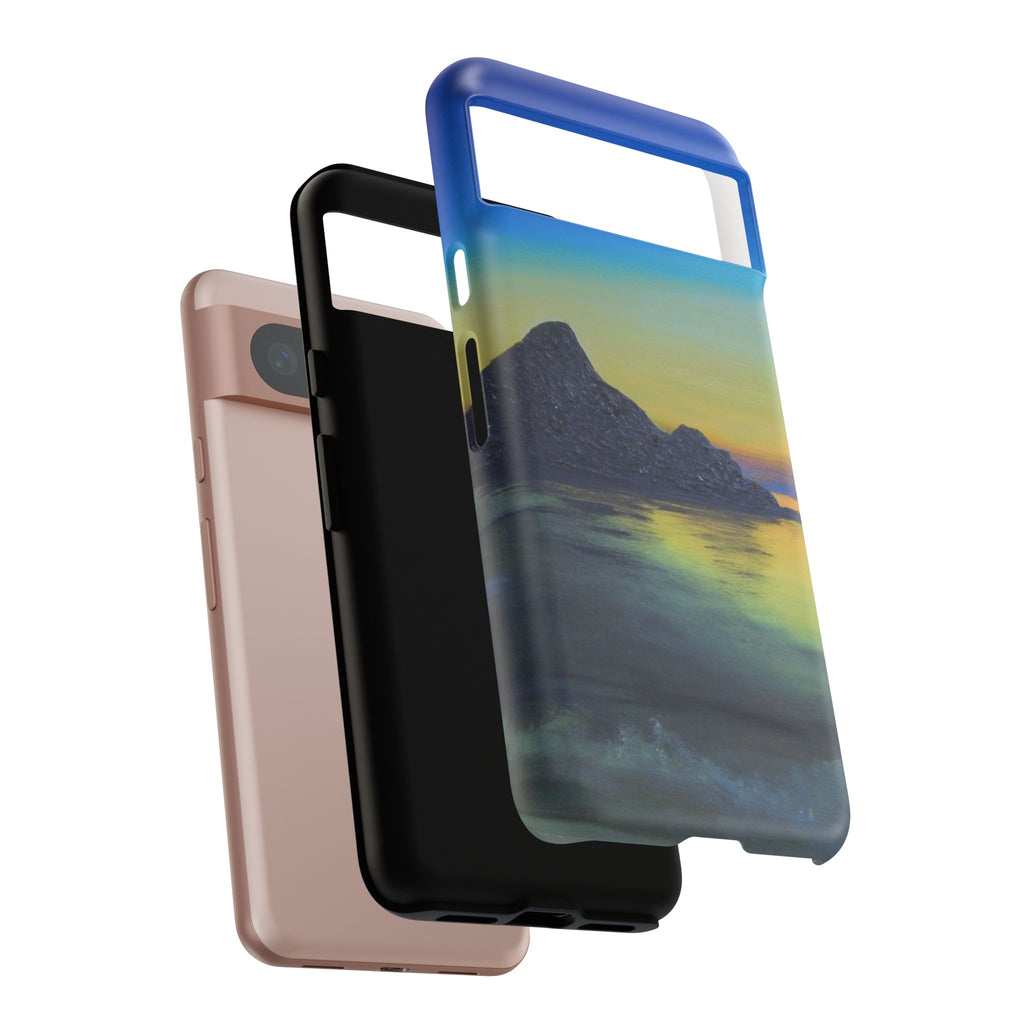 Sunset Cove Phone Case — Durable Protective Tough Case with Tranquil Beach Landscape