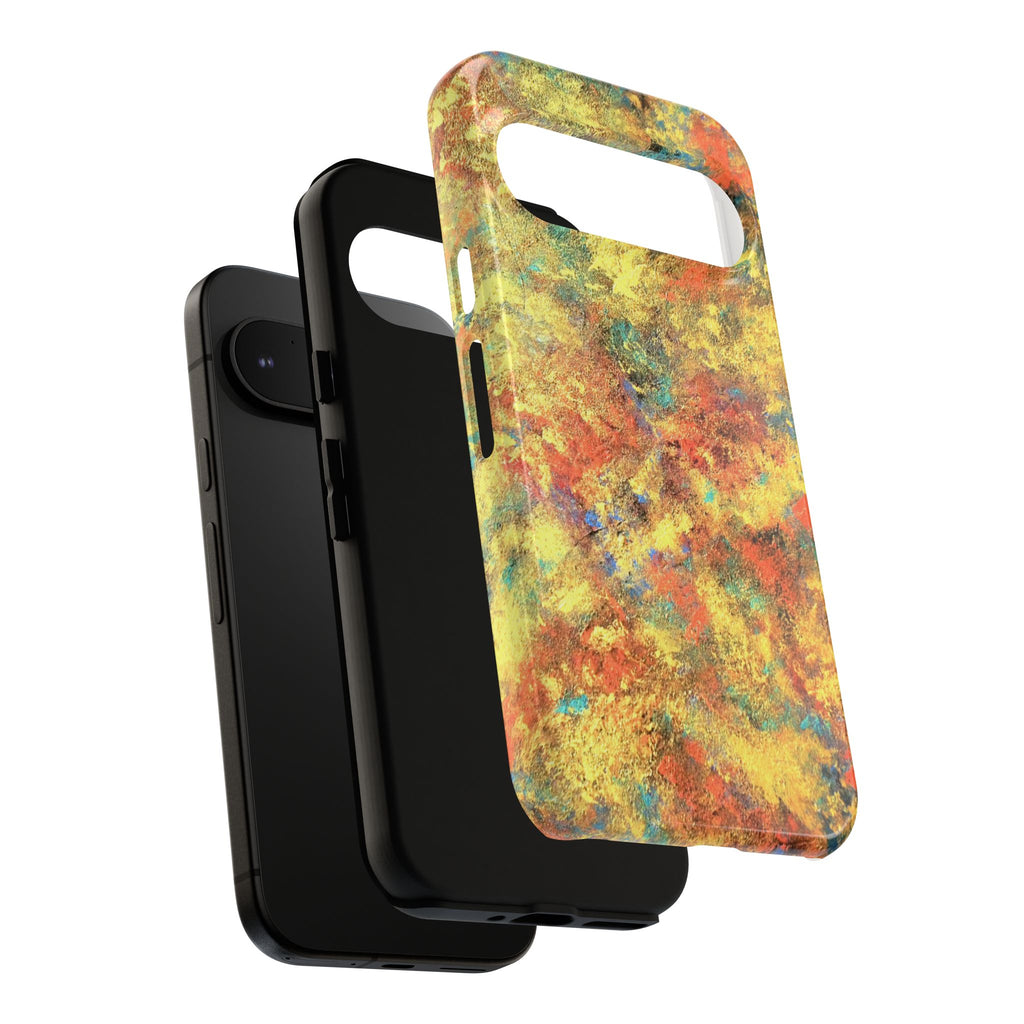 Abstract Autumn Marble Phone Case — Protective iPhone Cover with Warm Fall Colors