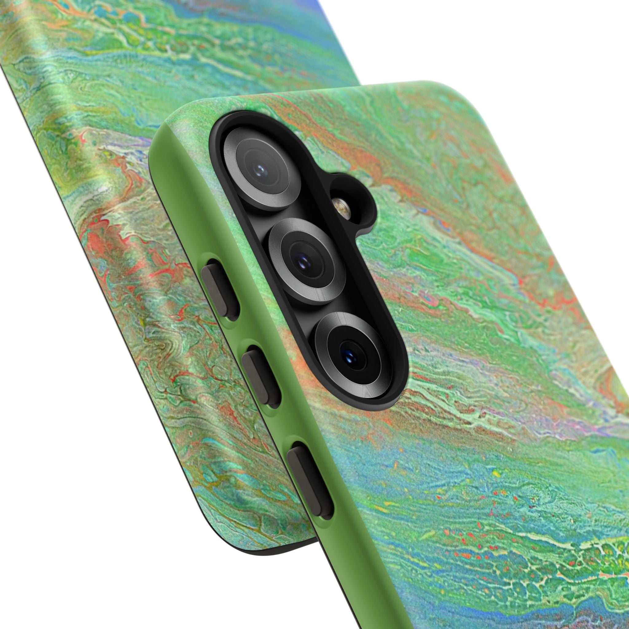 Marbled Green Abstract Phone Case — Protective Tough Case for iPhone