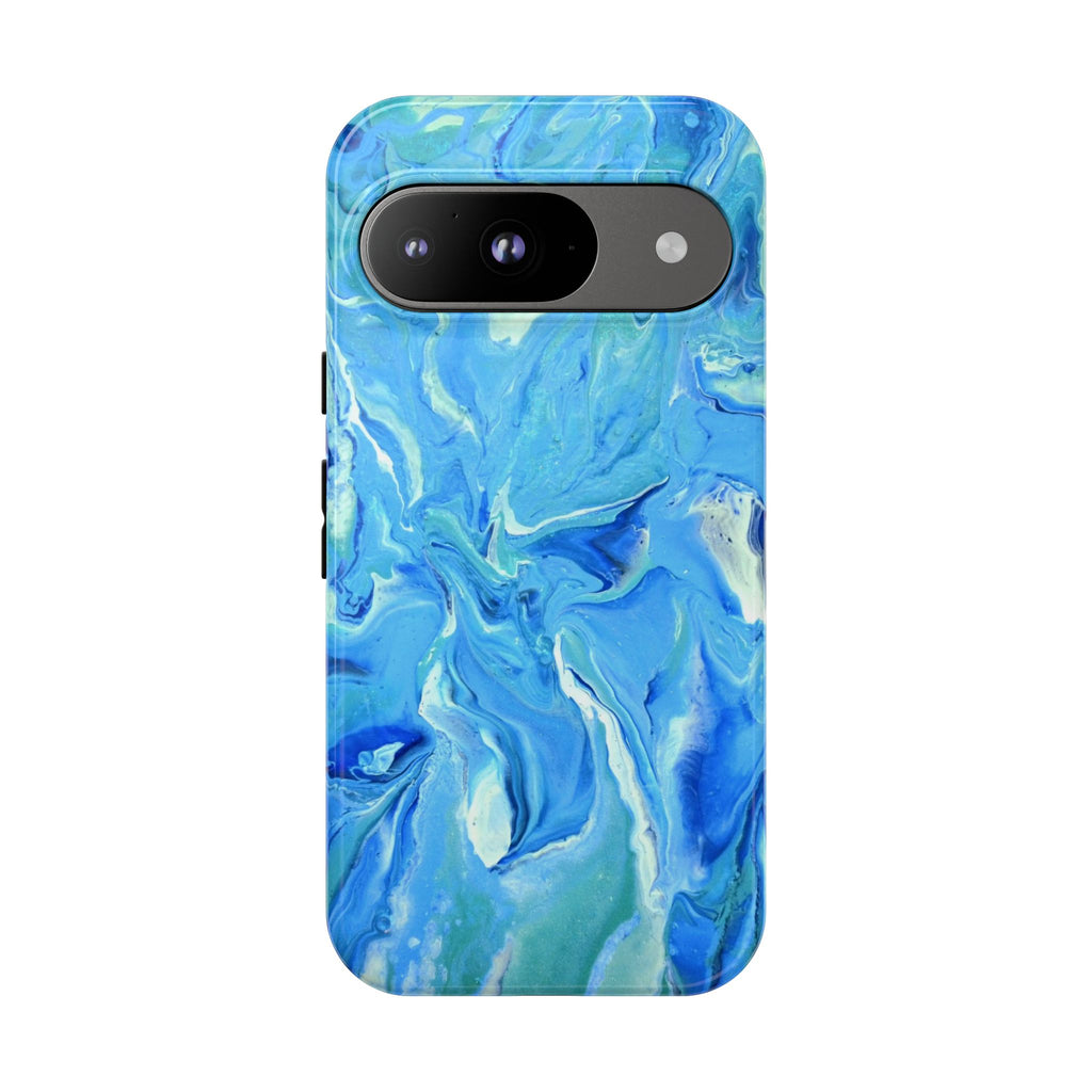 Blue Marble Tough Phone Case — Ocean Swirl Protective iPhone Cover