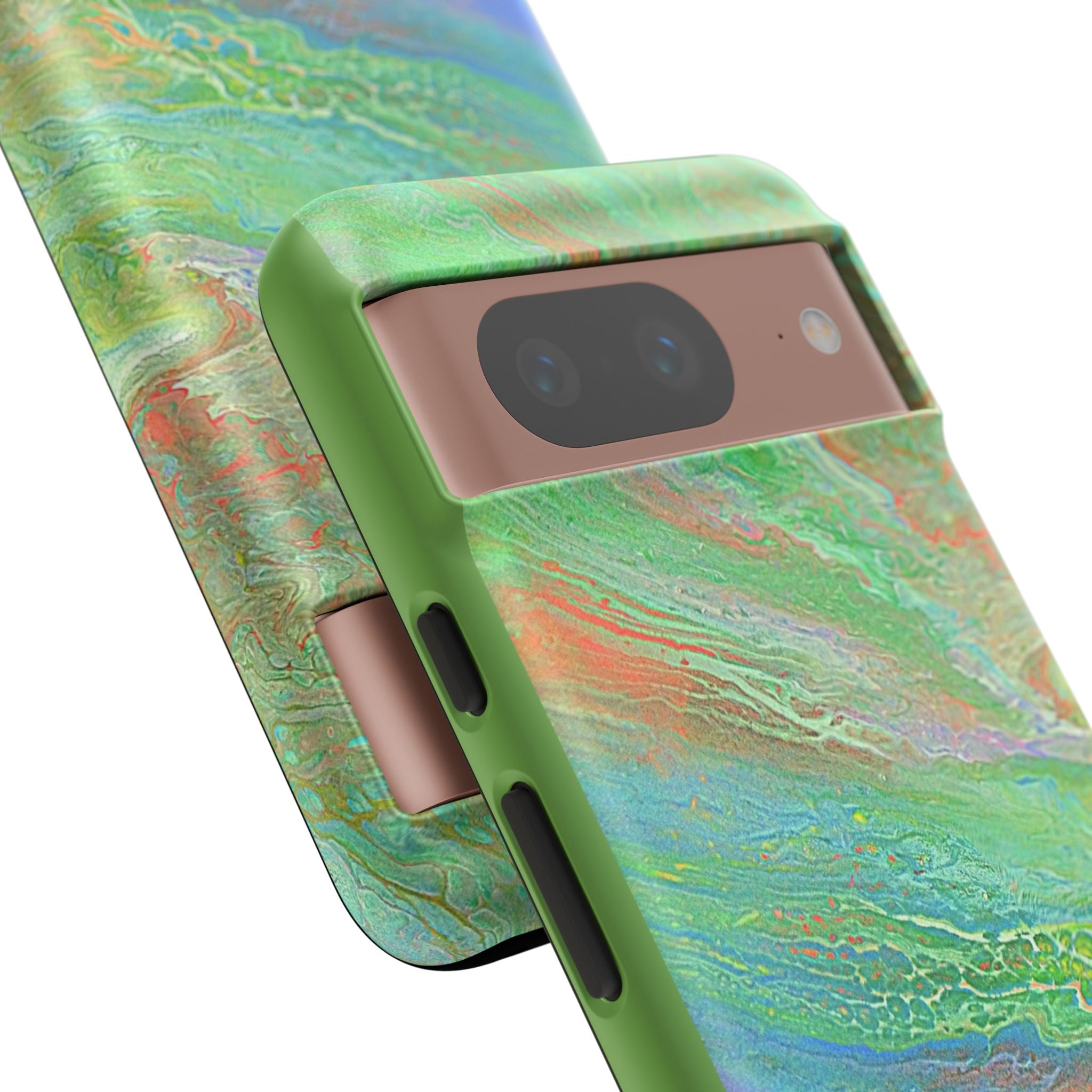 Marbled Green Abstract Phone Case — Protective Tough Case for iPhone