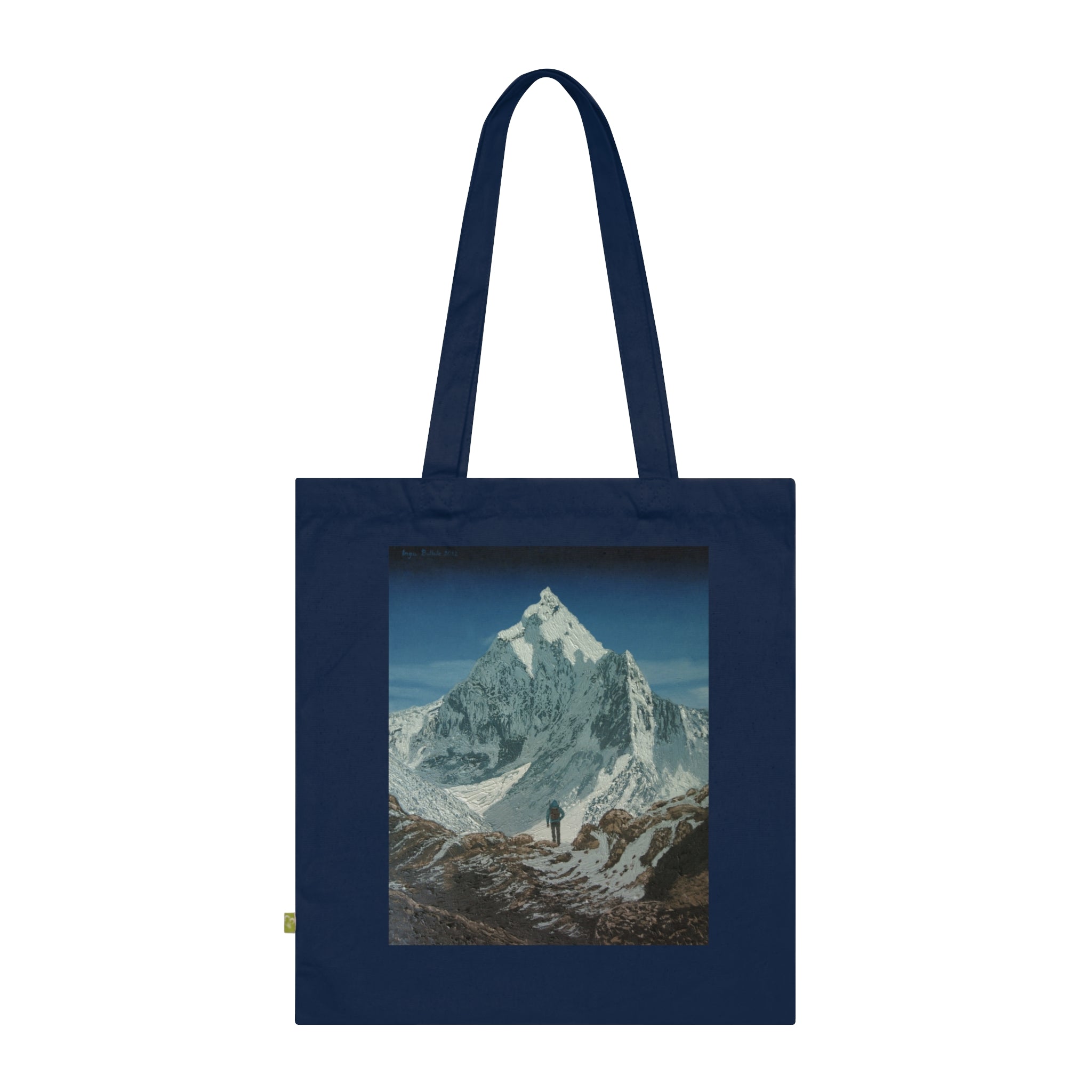 Mountain Trek Organic Tote Bag — Vintage Peak Adventure Print