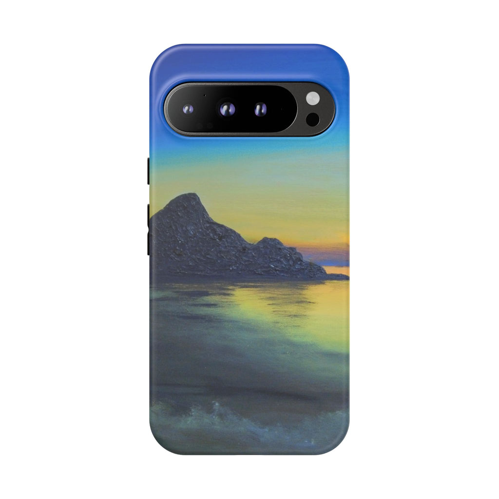 Sunset Cove Phone Case — Durable Protective Tough Case with Tranquil Beach Landscape