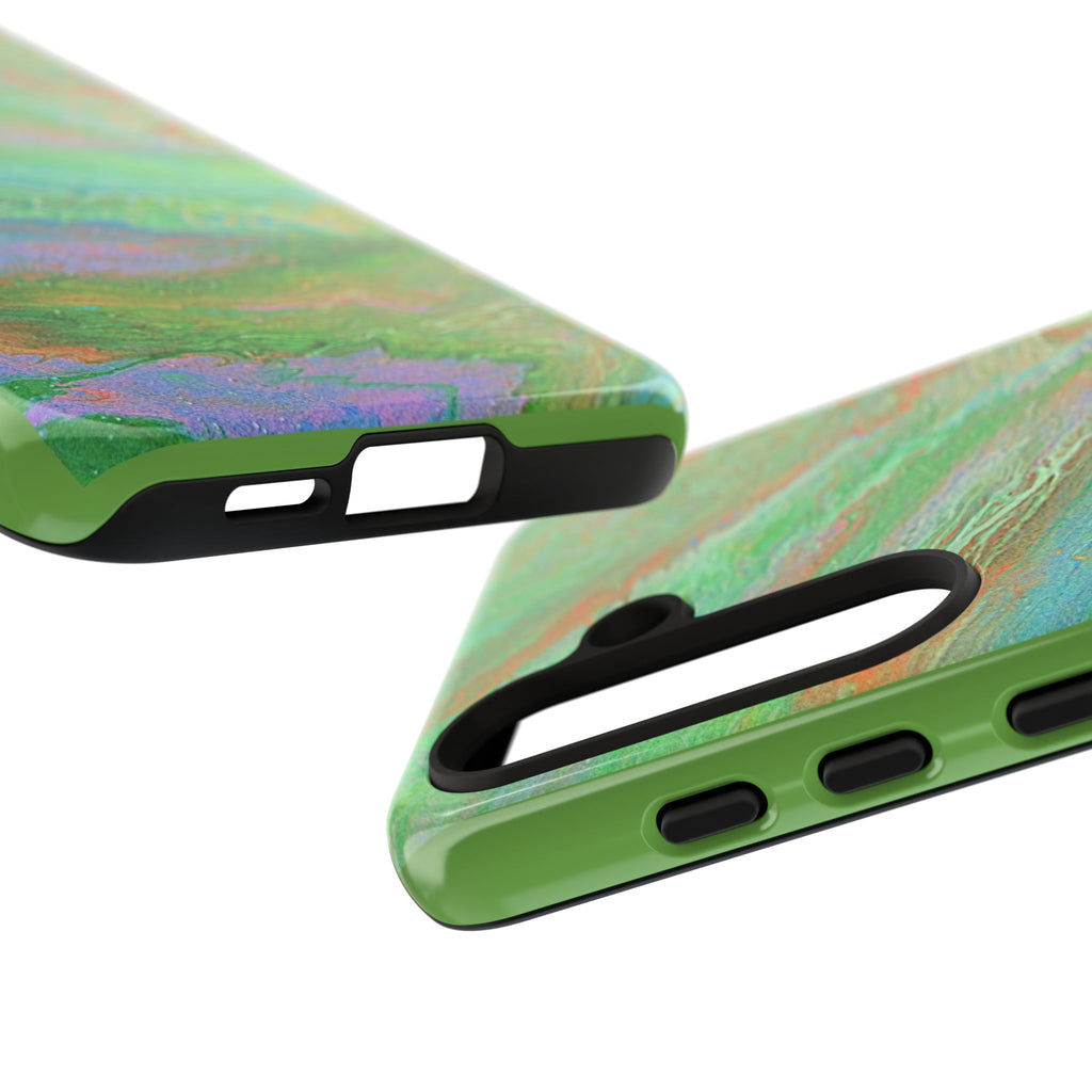 Marbled Green Abstract Phone Case — Protective Tough Case for iPhone