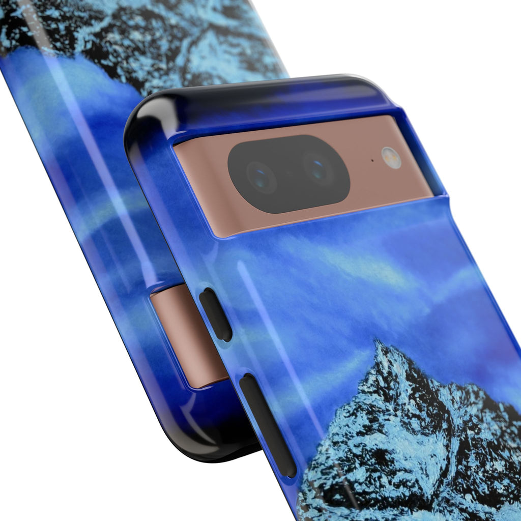 Mountain Peak Blue Tough Phone Case — Rugged Protective iPhone Cover