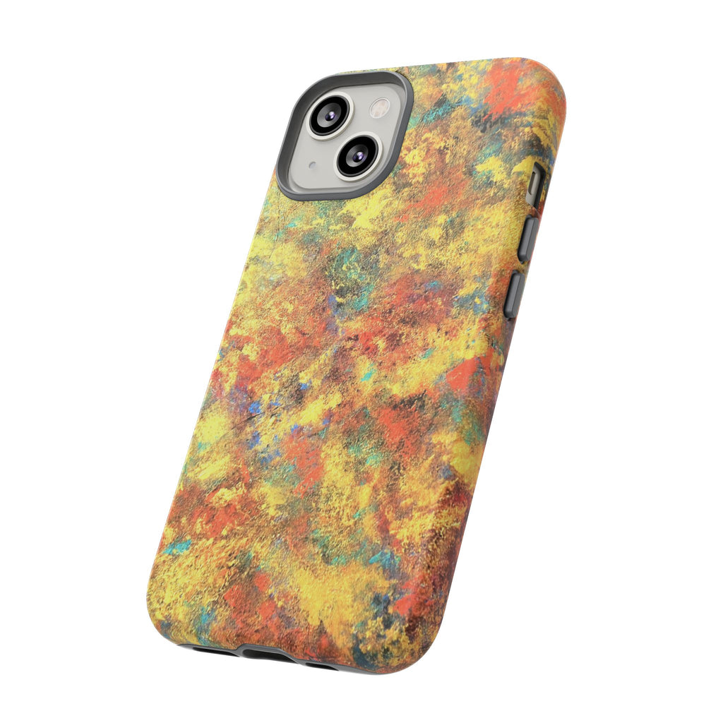 Abstract Autumn Marble Phone Case — Protective iPhone Cover with Warm Fall Colors