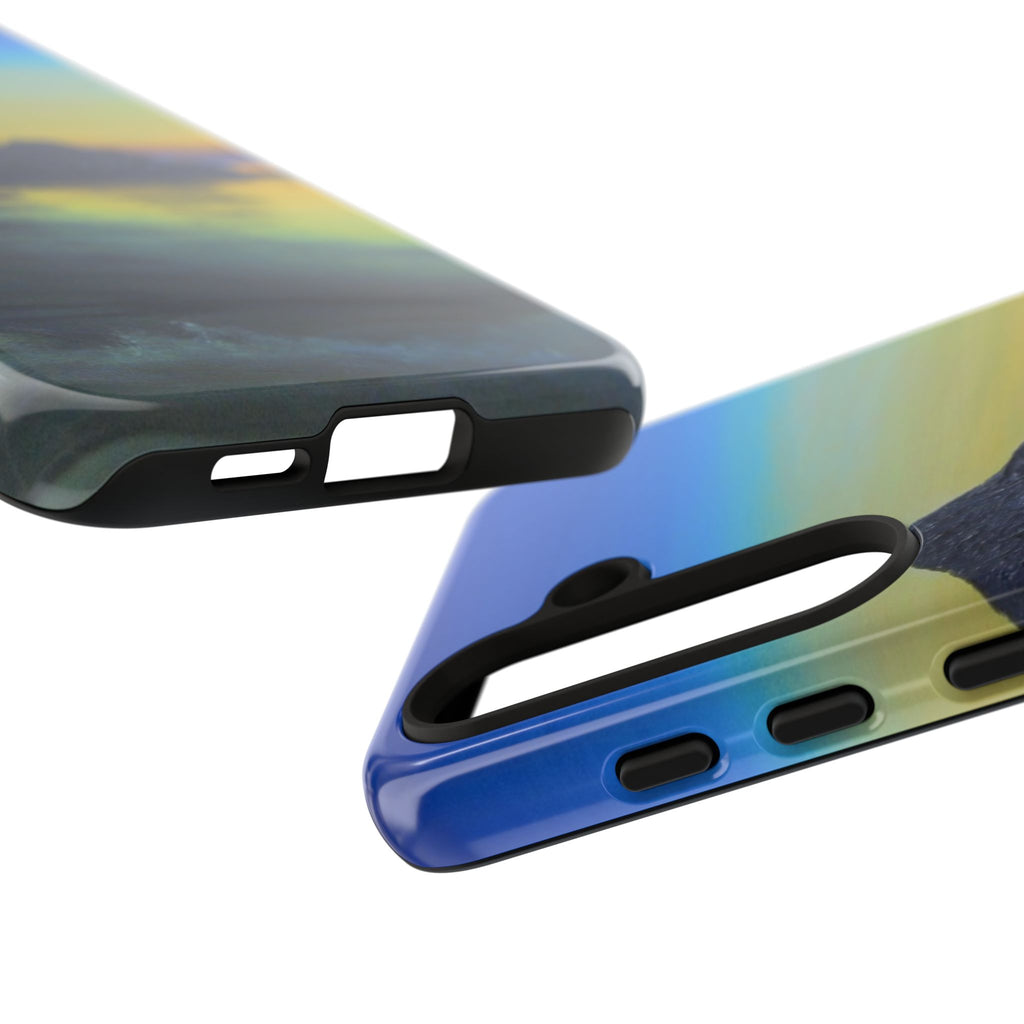 Sunset Cove Phone Case — Durable Protective Tough Case with Tranquil Beach Landscape