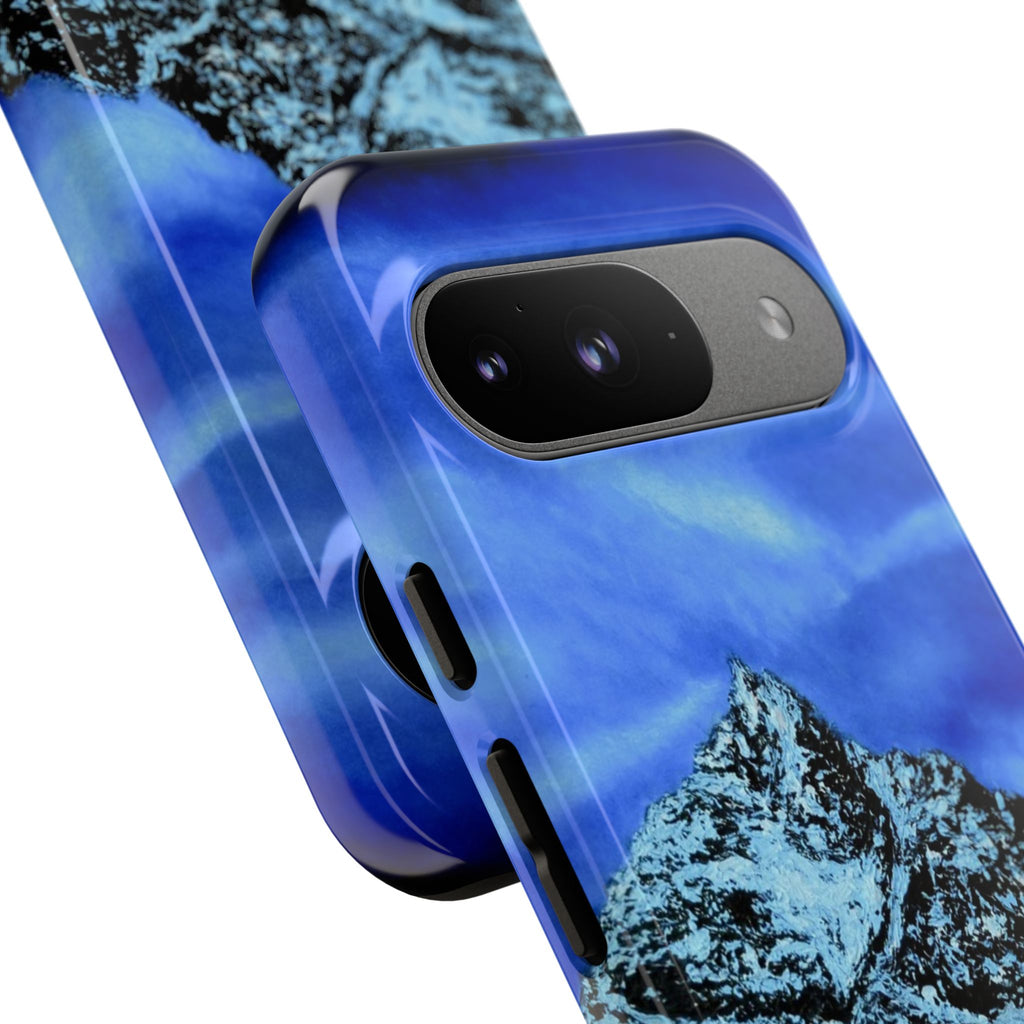 Mountain Peak Blue Tough Phone Case — Rugged Protective iPhone Cover