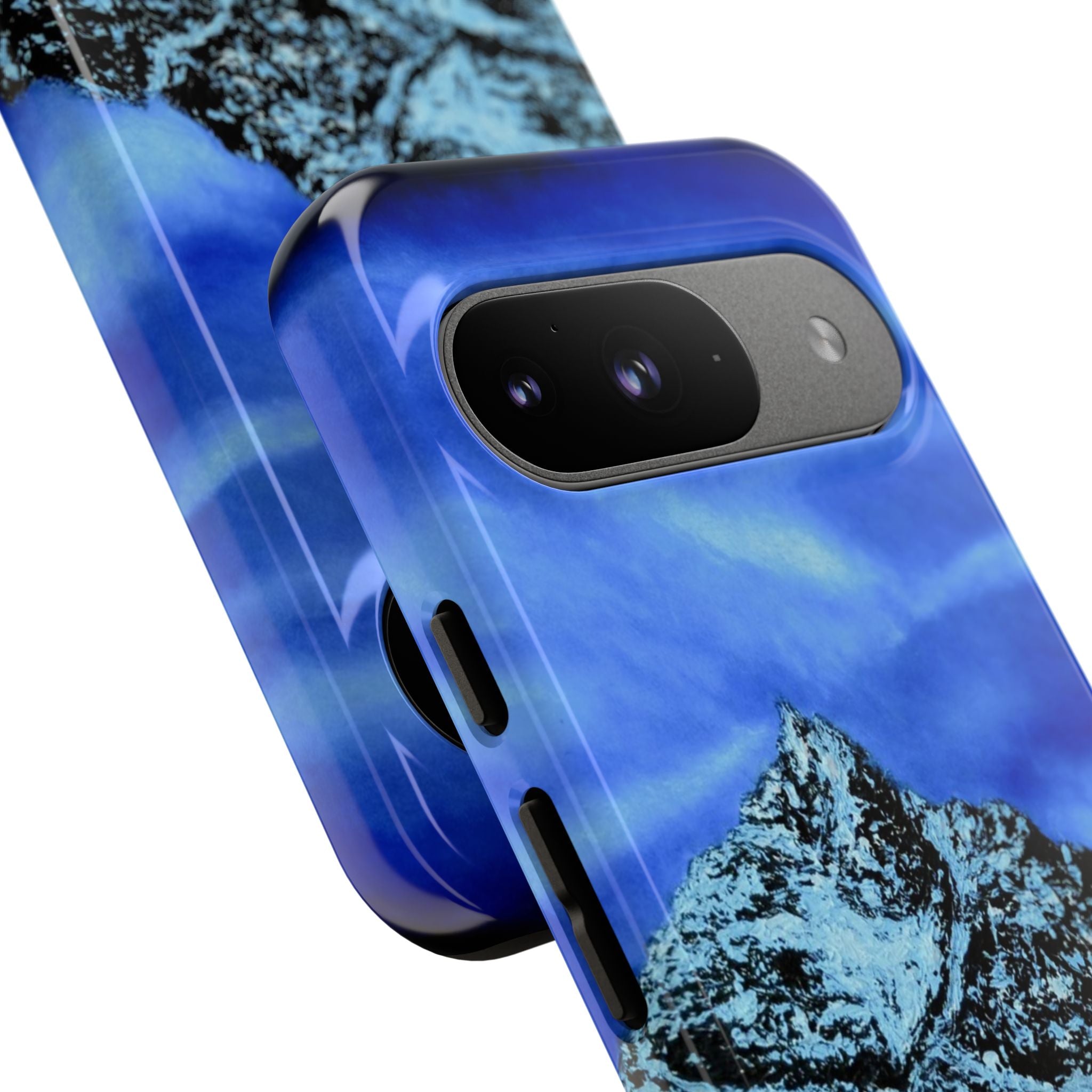 Mountain Peak Blue Tough Phone Case — Rugged Protective iPhone Cover