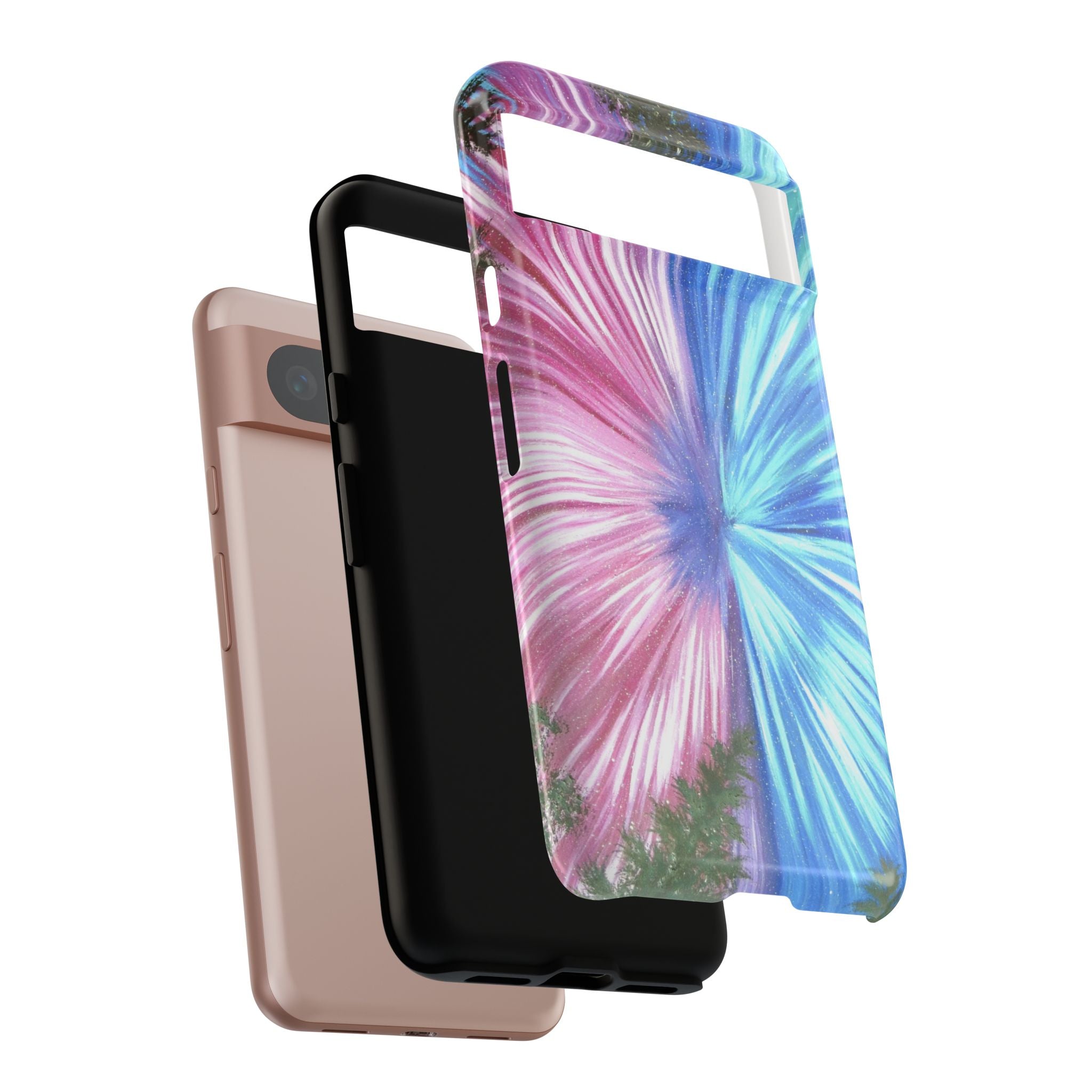 Phone Case — Pink & Blue Burst Tough Protective Case