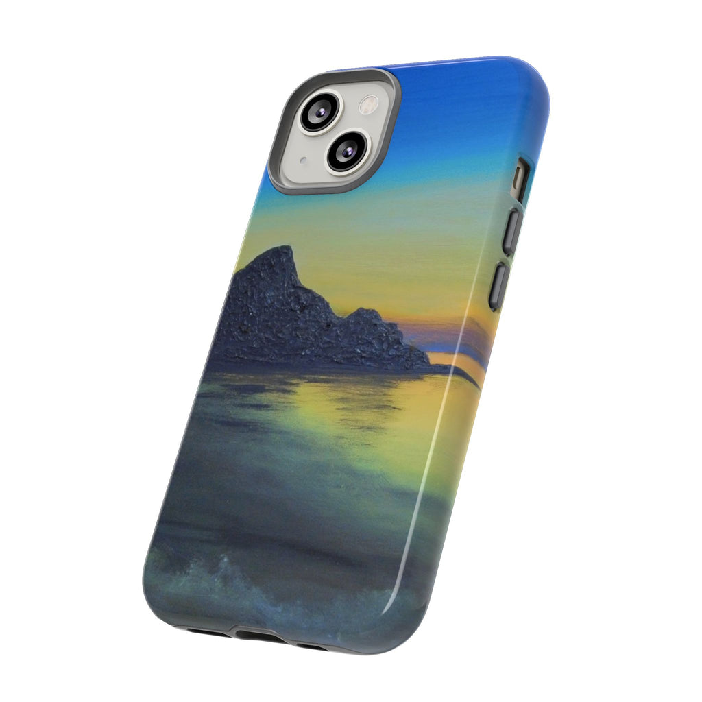 Sunset Cove Phone Case — Durable Protective Tough Case with Tranquil Beach Landscape