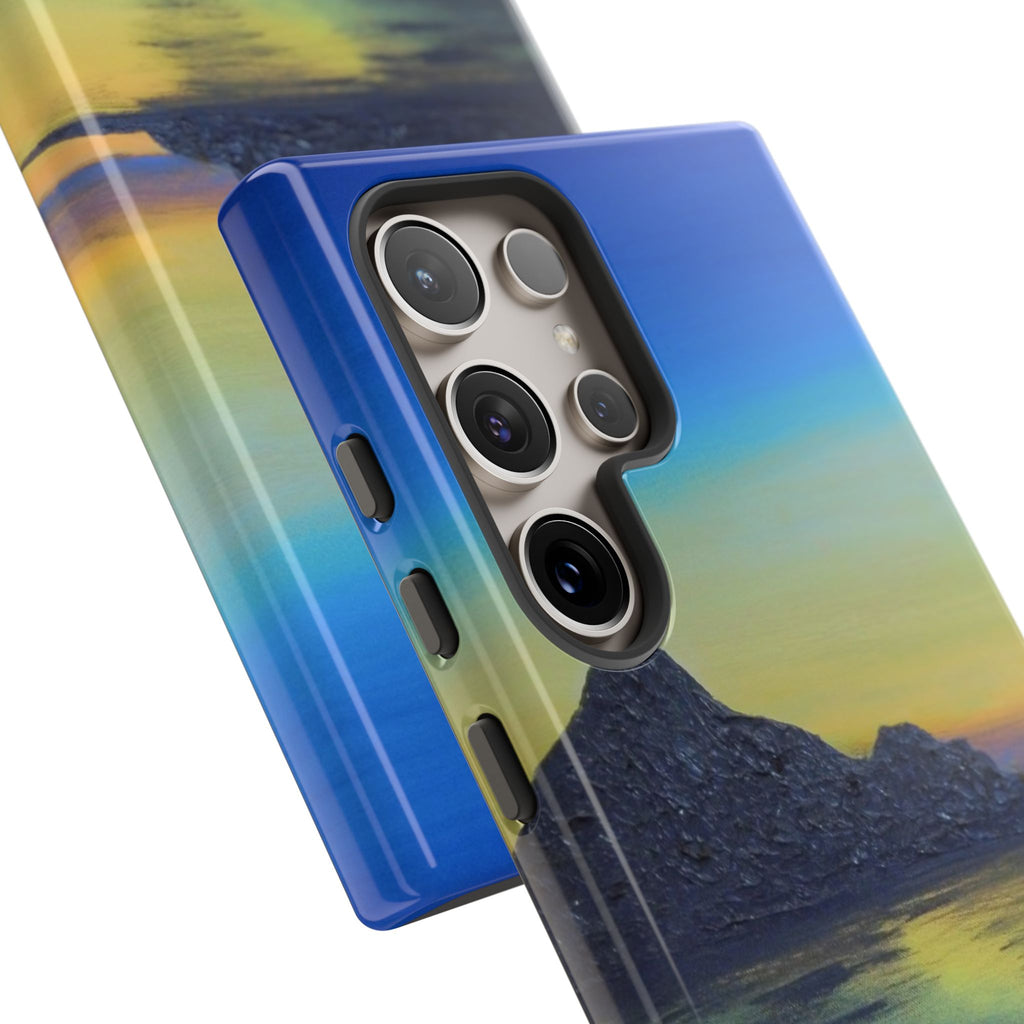 Sunset Cove Phone Case — Durable Protective Tough Case with Tranquil Beach Landscape