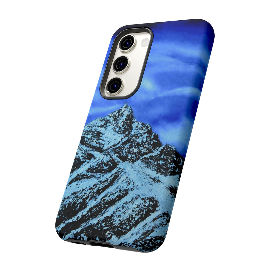 Mountain Peak Blue Tough Phone Case — Rugged Protective iPhone Cover