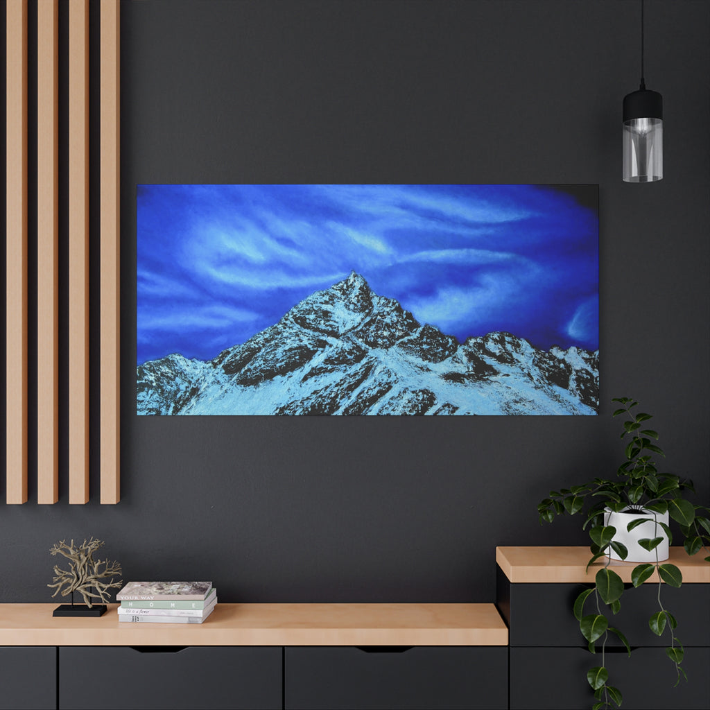 Blue Mountain Nightscape Matte Canvas Print — Stretched 1.25"