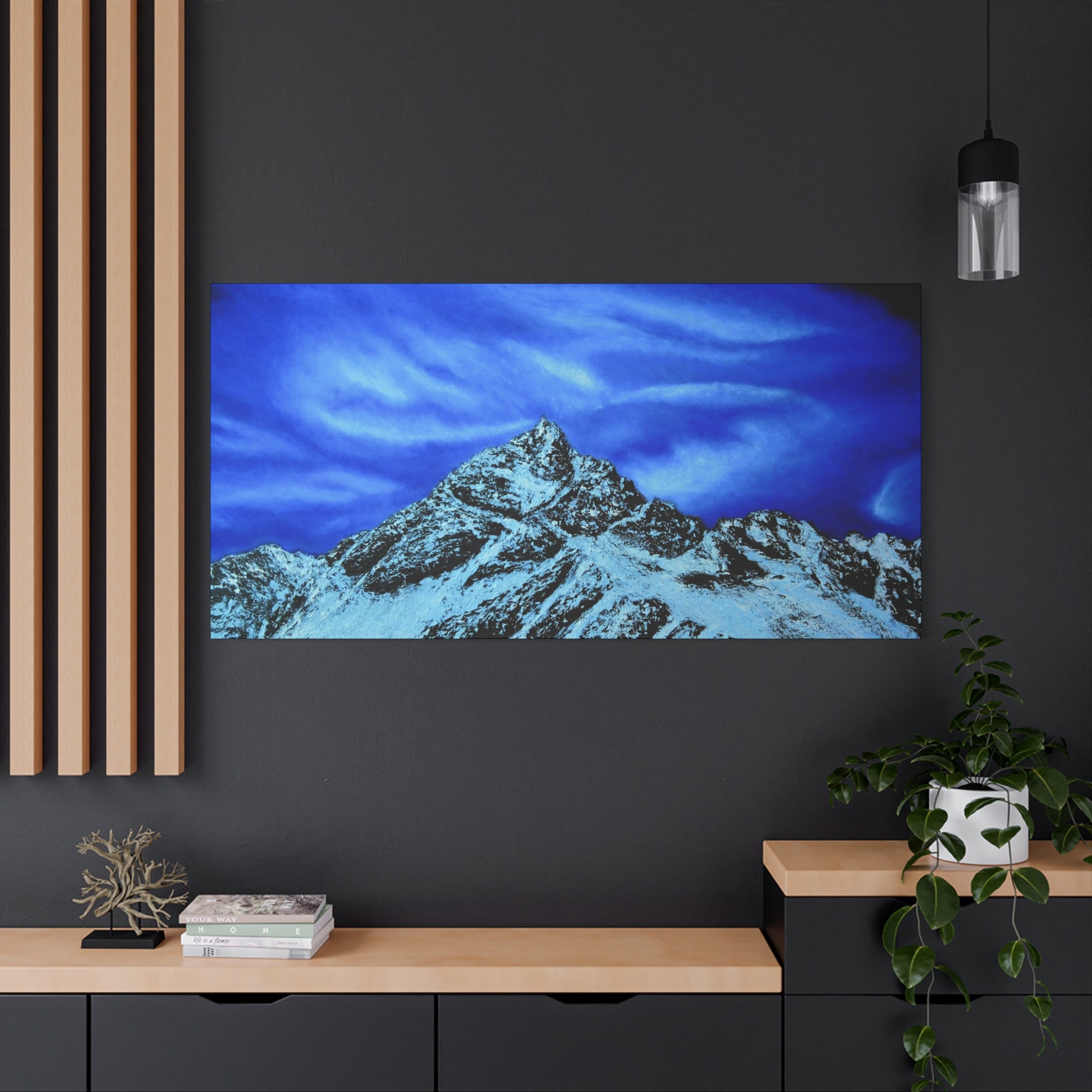 Blue Mountain Nightscape Matte Canvas Print — Stretched 1.25"