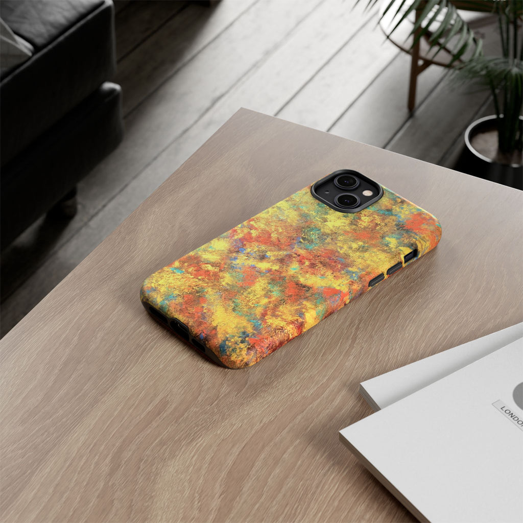 Abstract Autumn Marble Phone Case — Protective iPhone Cover with Warm Fall Colors