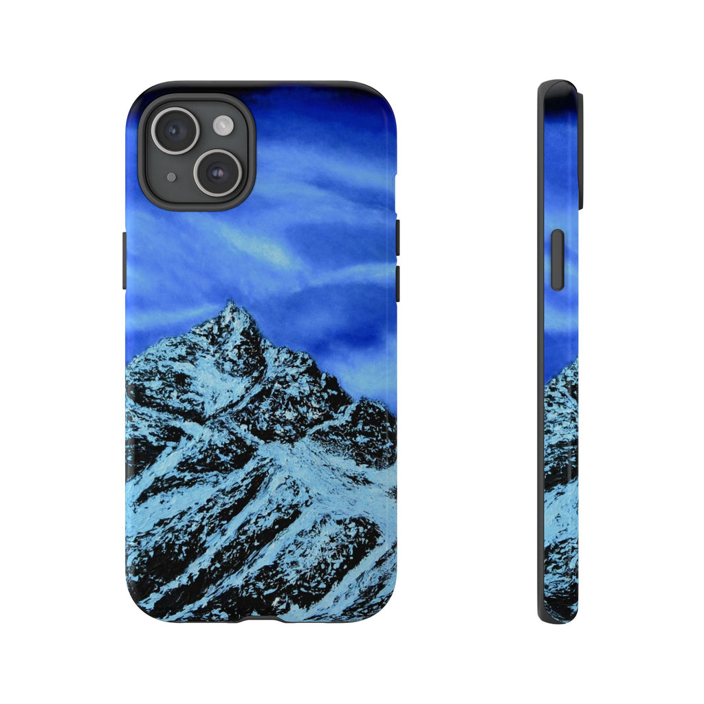 Mountain Peak Blue Tough Phone Case — Rugged Protective iPhone Cover