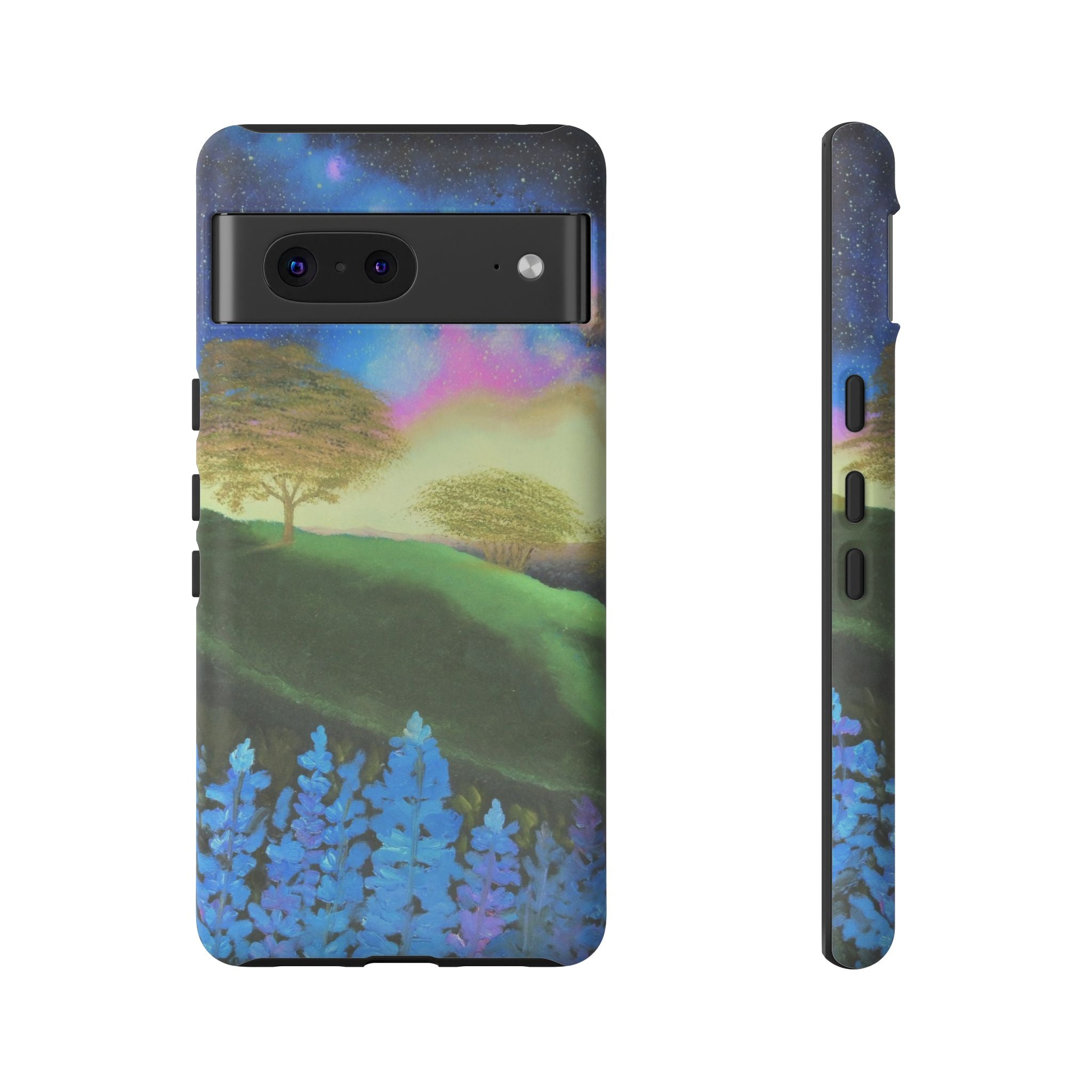 Aurora Nightscape Phone Case — Galaxy Meadow Protective Case
