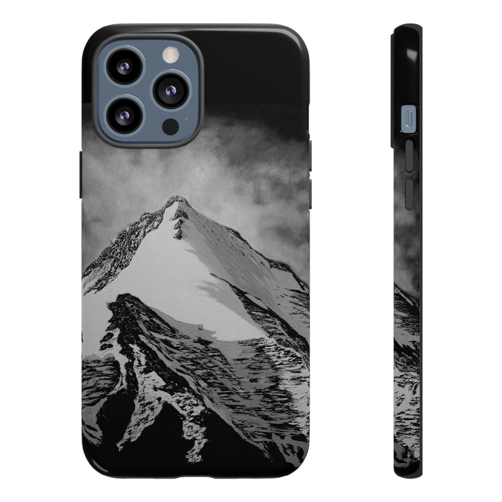 Mountain Peak Phone Case — Black & White Alpine Protective Case