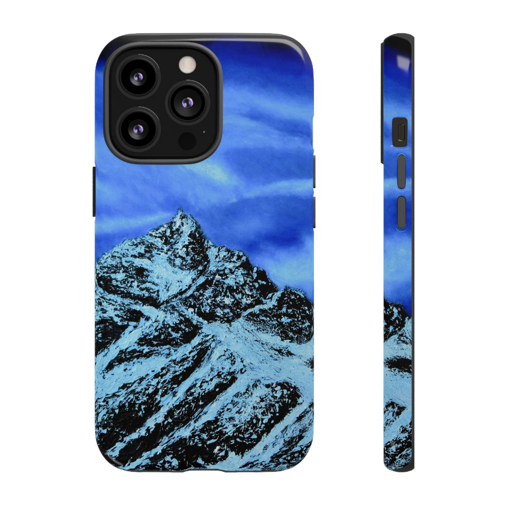 Mountain Peak Blue Tough Phone Case — Rugged Protective iPhone Cover