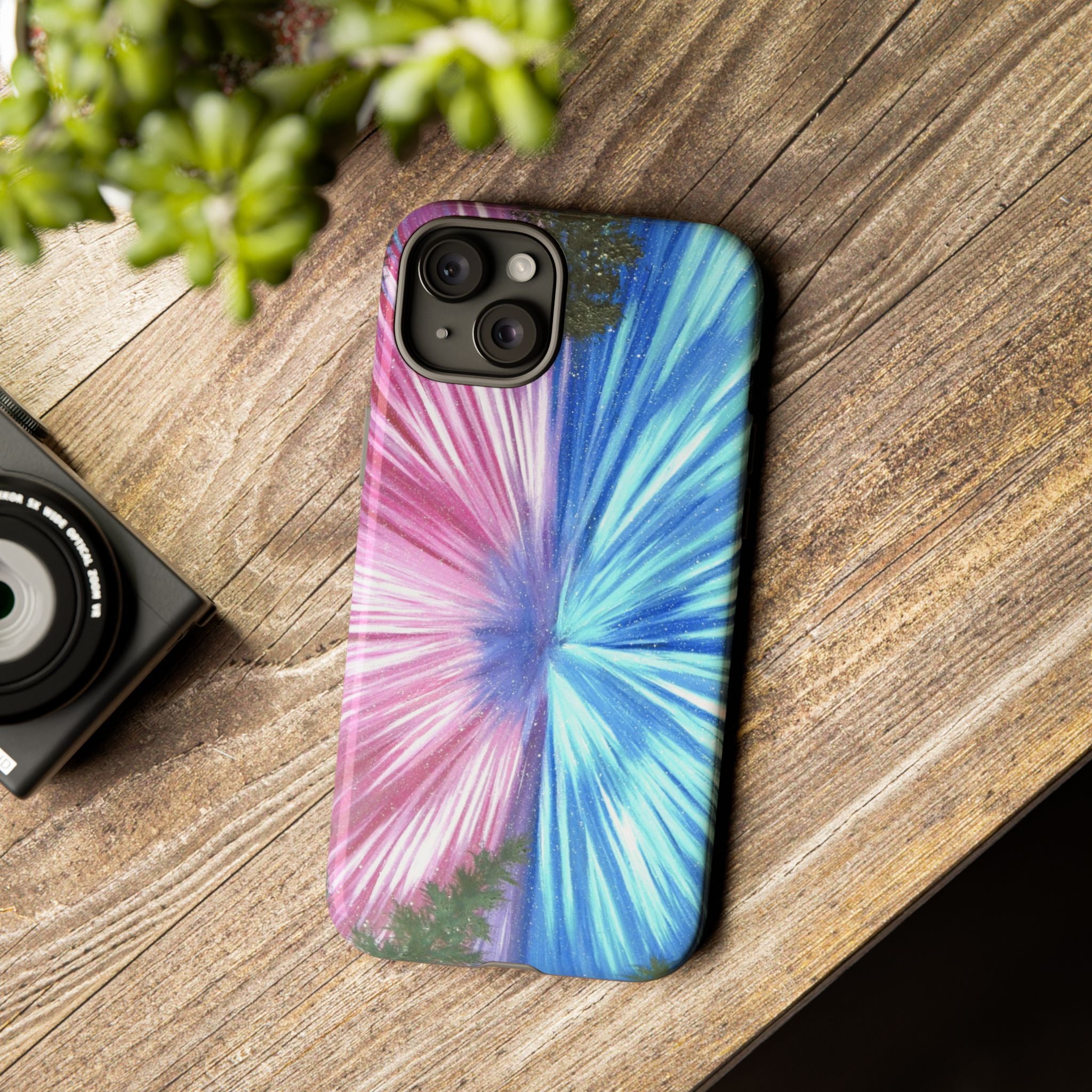 Phone Case — Pink & Blue Burst Tough Protective Case