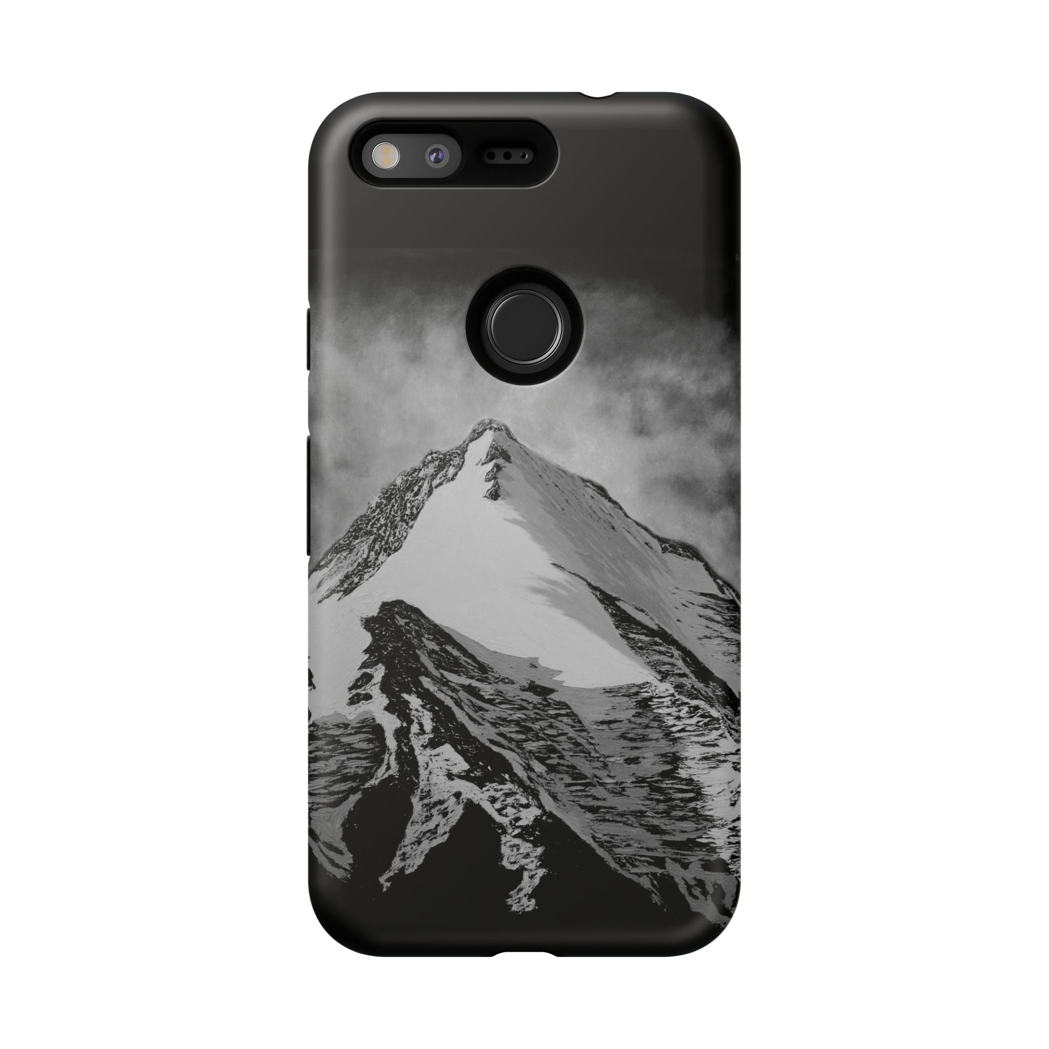 Mountain Peak Phone Case — Black & White Alpine Protective Case