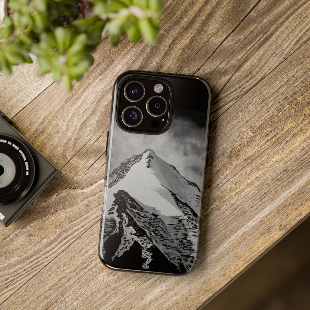 Mountain Peak Phone Case — Black & White Alpine Protective Case