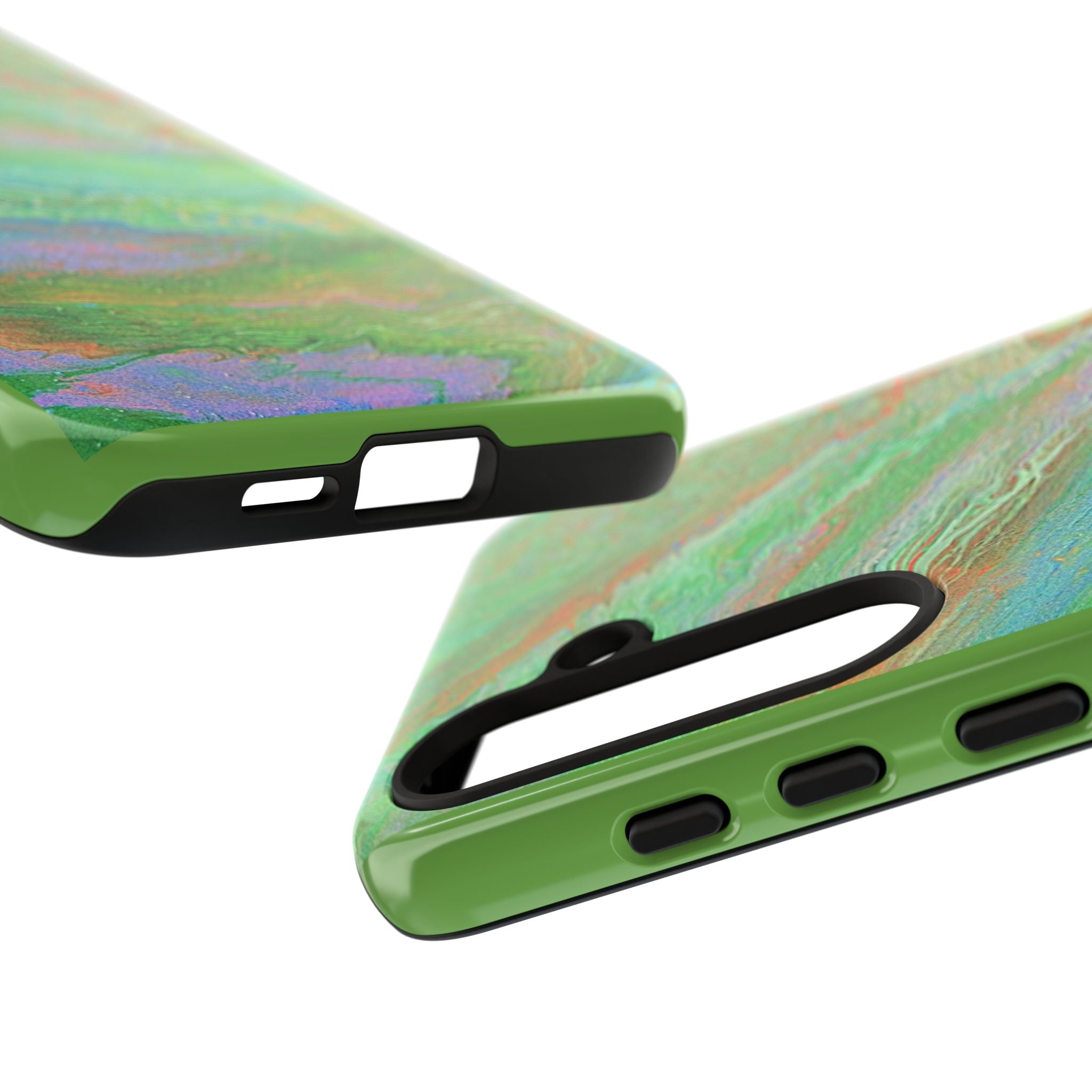 Marbled Green Abstract Phone Case — Protective Tough Case for iPhone