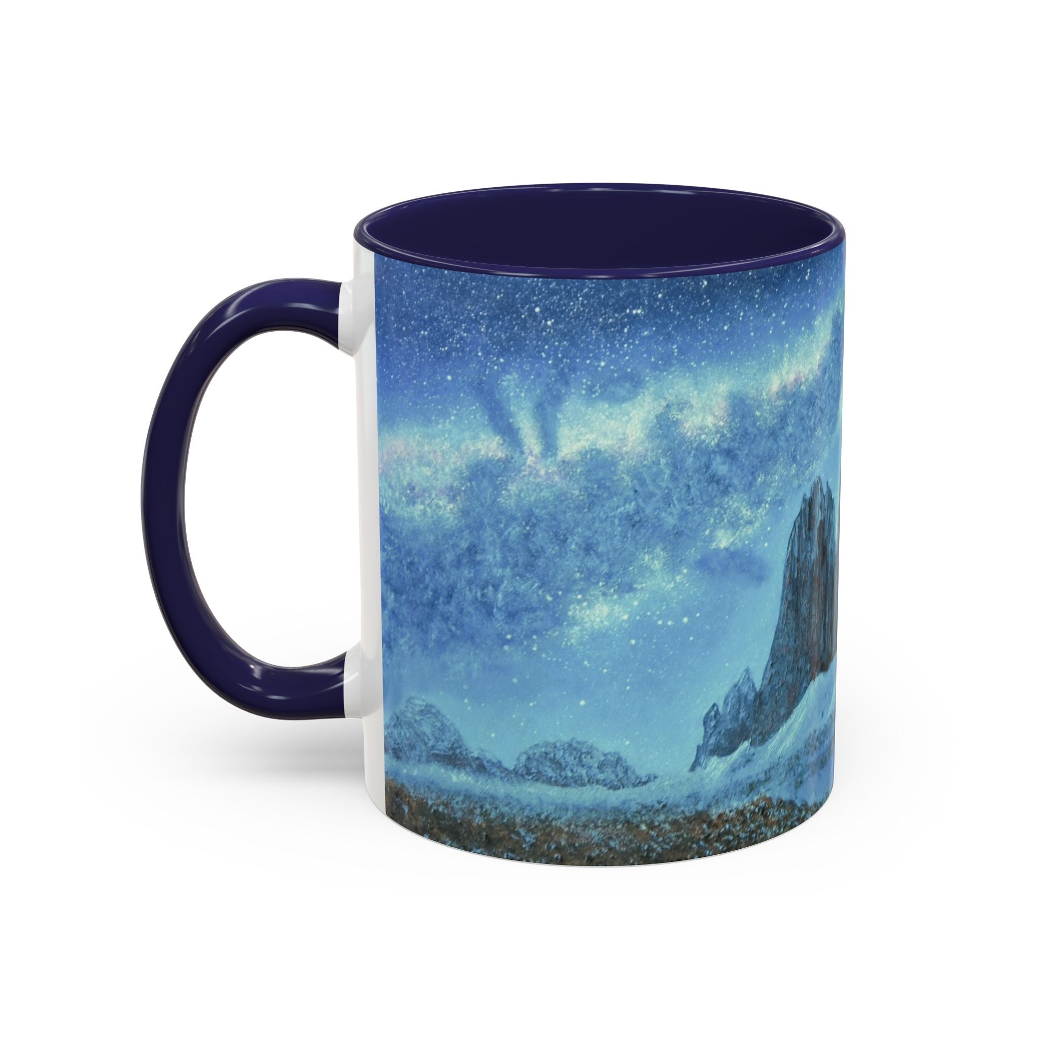 Ceramic Mug — Northern Lights Mountain Scene Accent Coffee Cup (11/15oz)