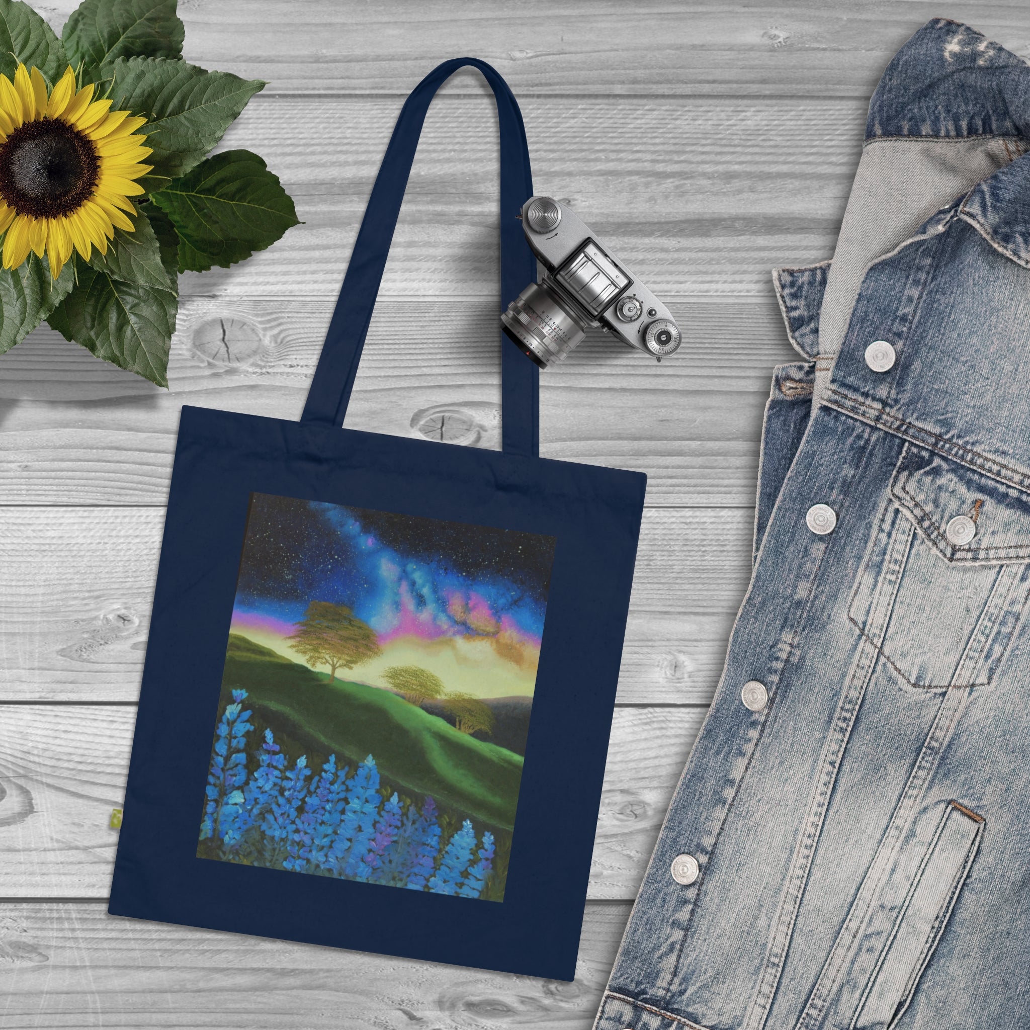 Aurora Night Landscape Tote Bag — Organic Cotton Eco Shopper