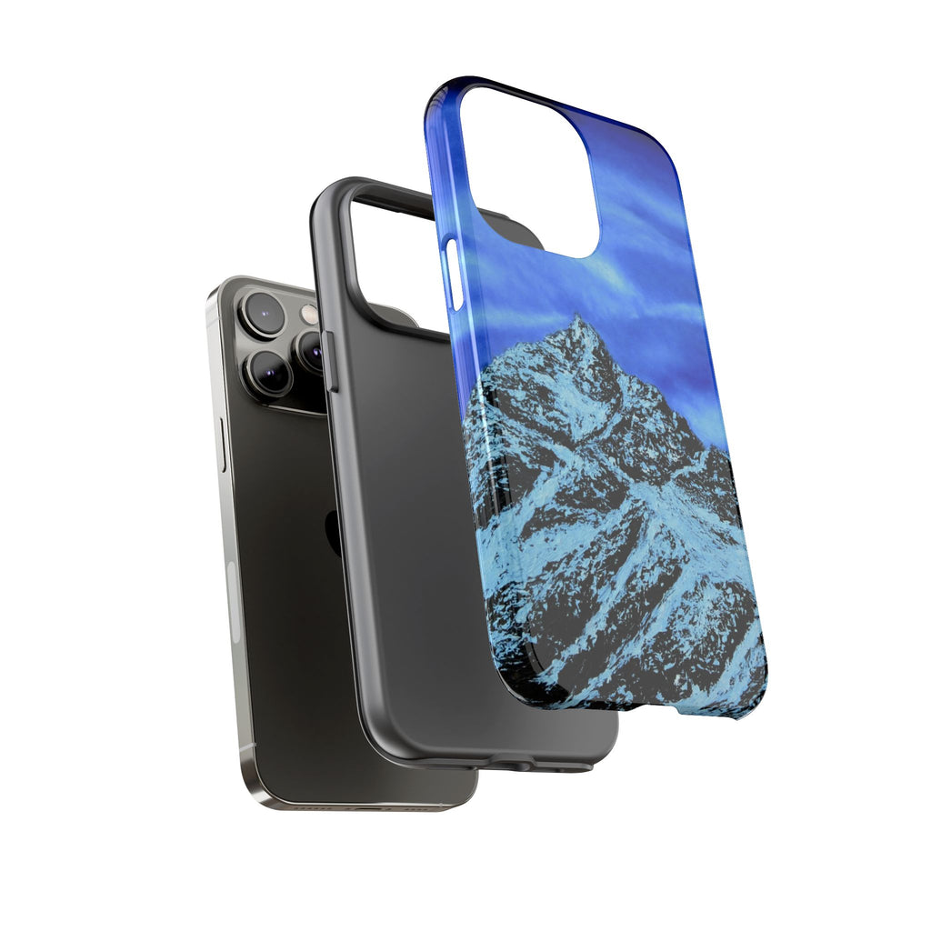 Mountain Peak Blue Tough Phone Case — Rugged Protective iPhone Cover