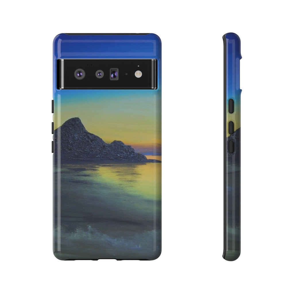 Sunset Cove Phone Case — Durable Protective Tough Case with Tranquil Beach Landscape
