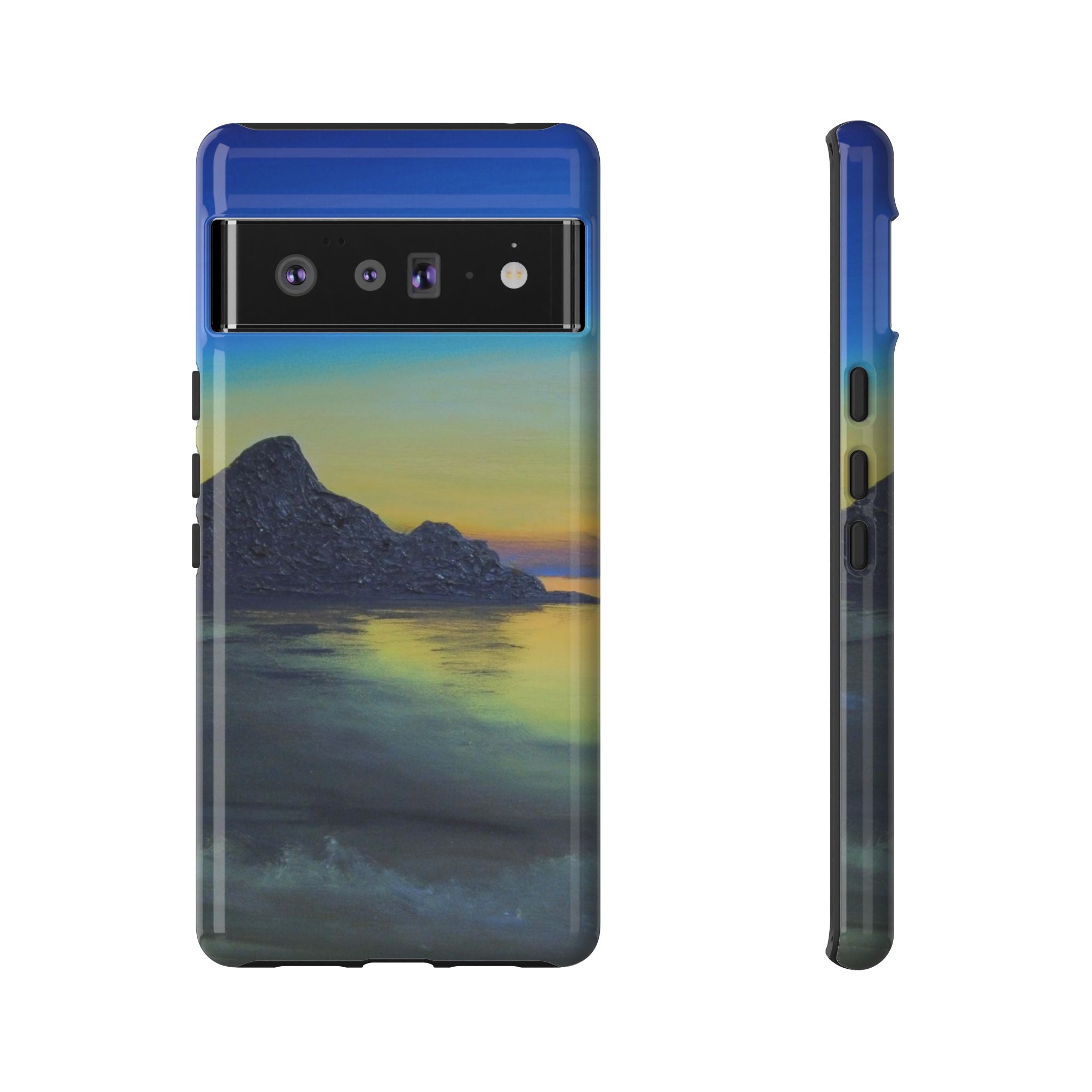 Sunset Cove Phone Case — Durable Protective Tough Case with Tranquil Beach Landscape