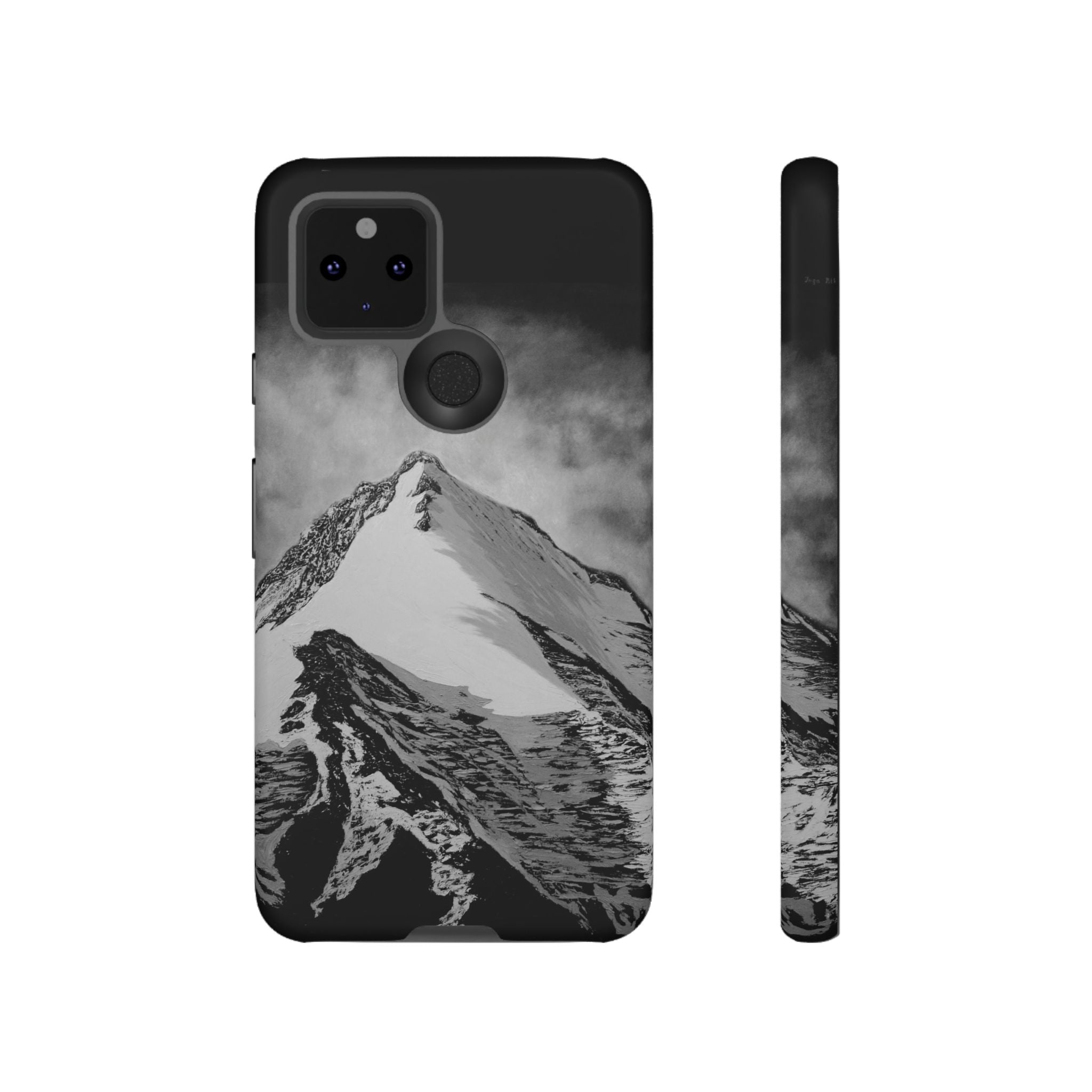 Mountain Peak Phone Case — Black & White Alpine Protective Case