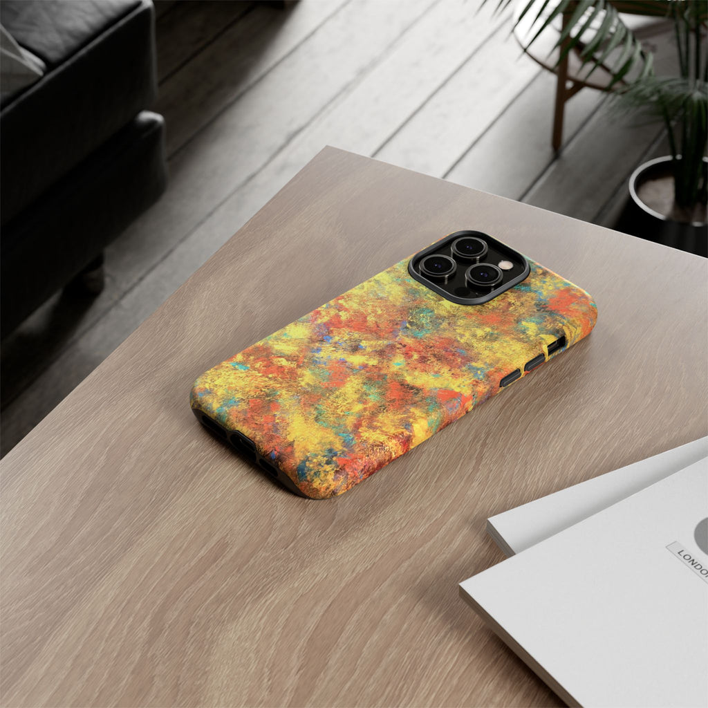 Abstract Autumn Marble Phone Case — Protective iPhone Cover with Warm Fall Colors