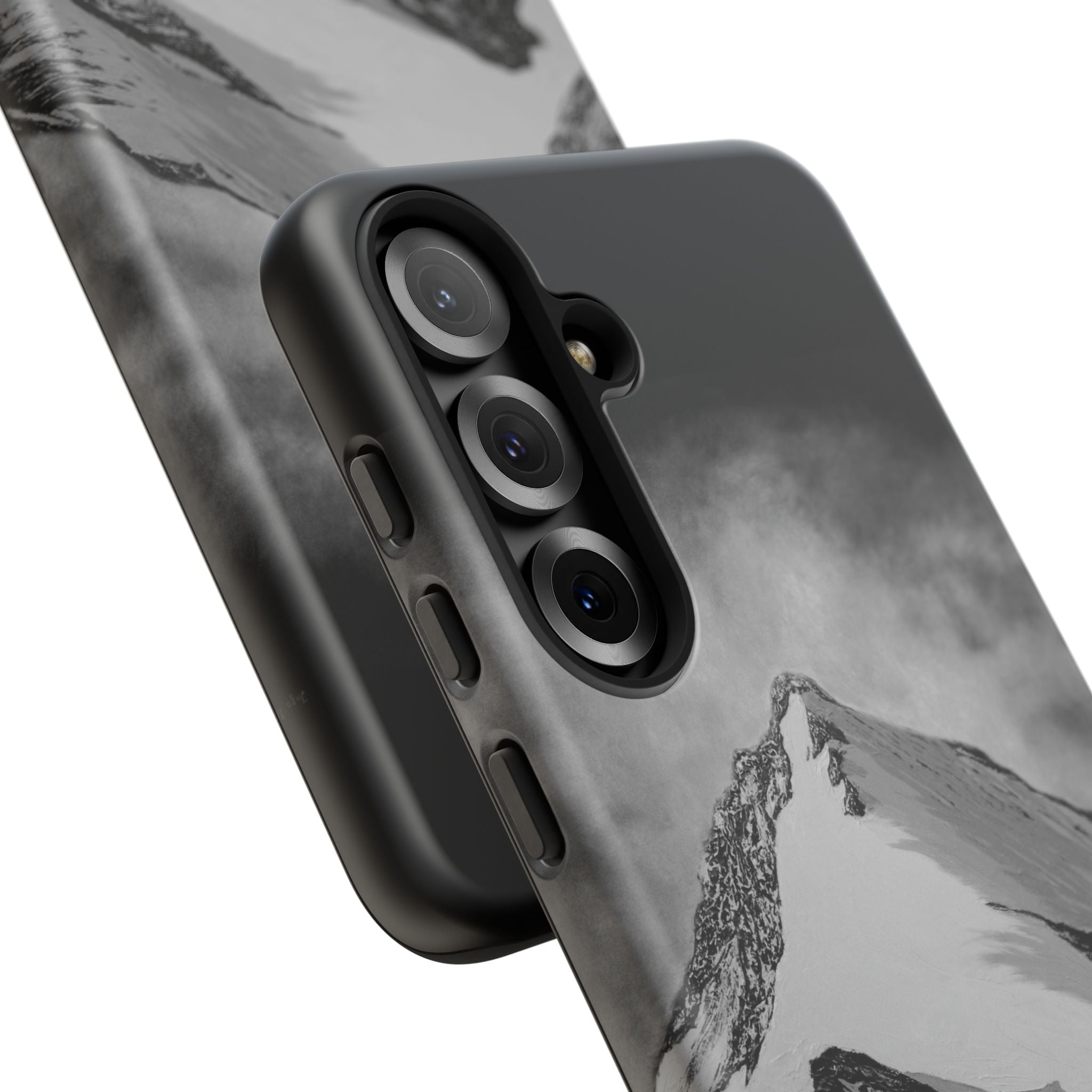 Mountain Peak Phone Case — Black & White Alpine Protective Case