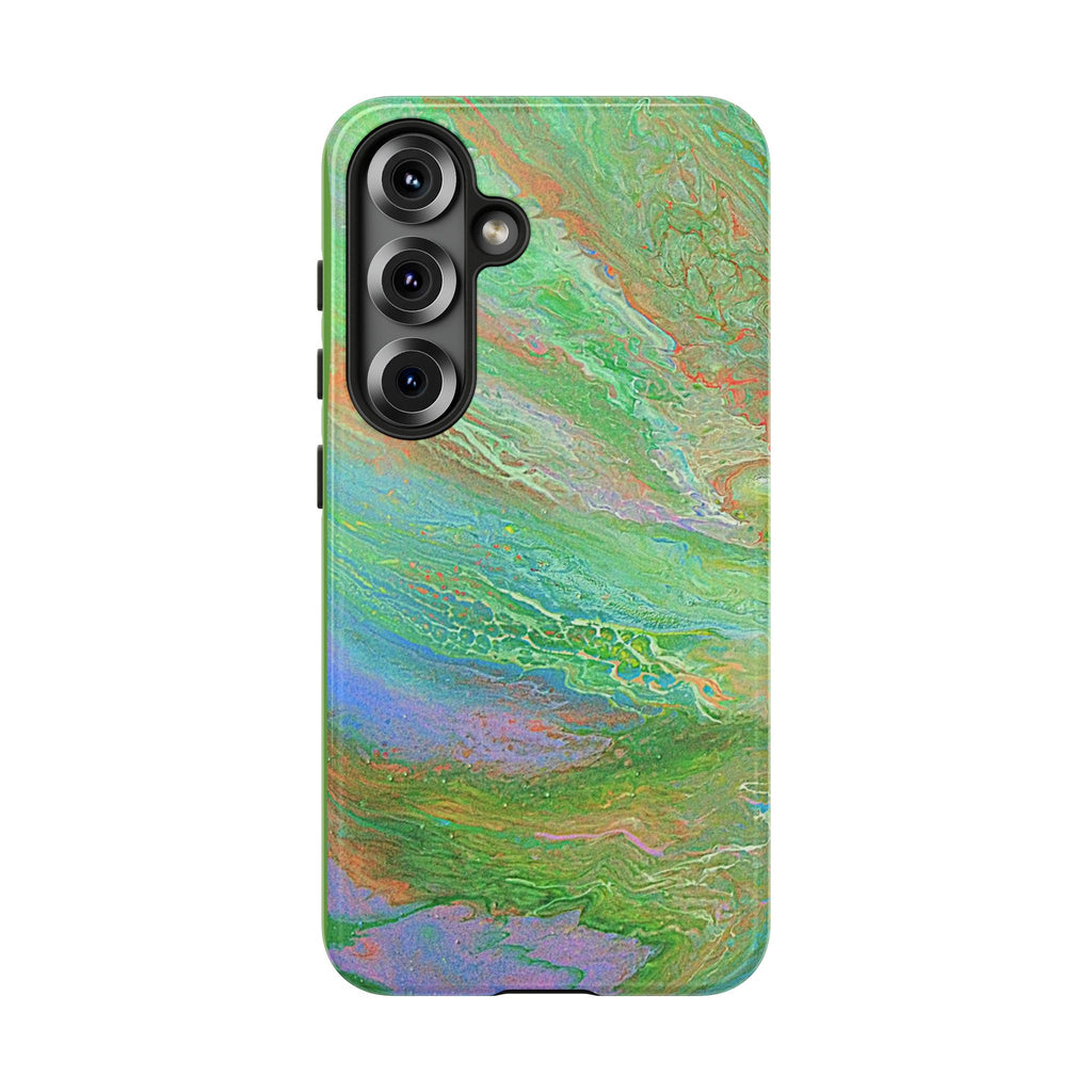 Marbled Green Abstract Phone Case — Protective Tough Case for iPhone