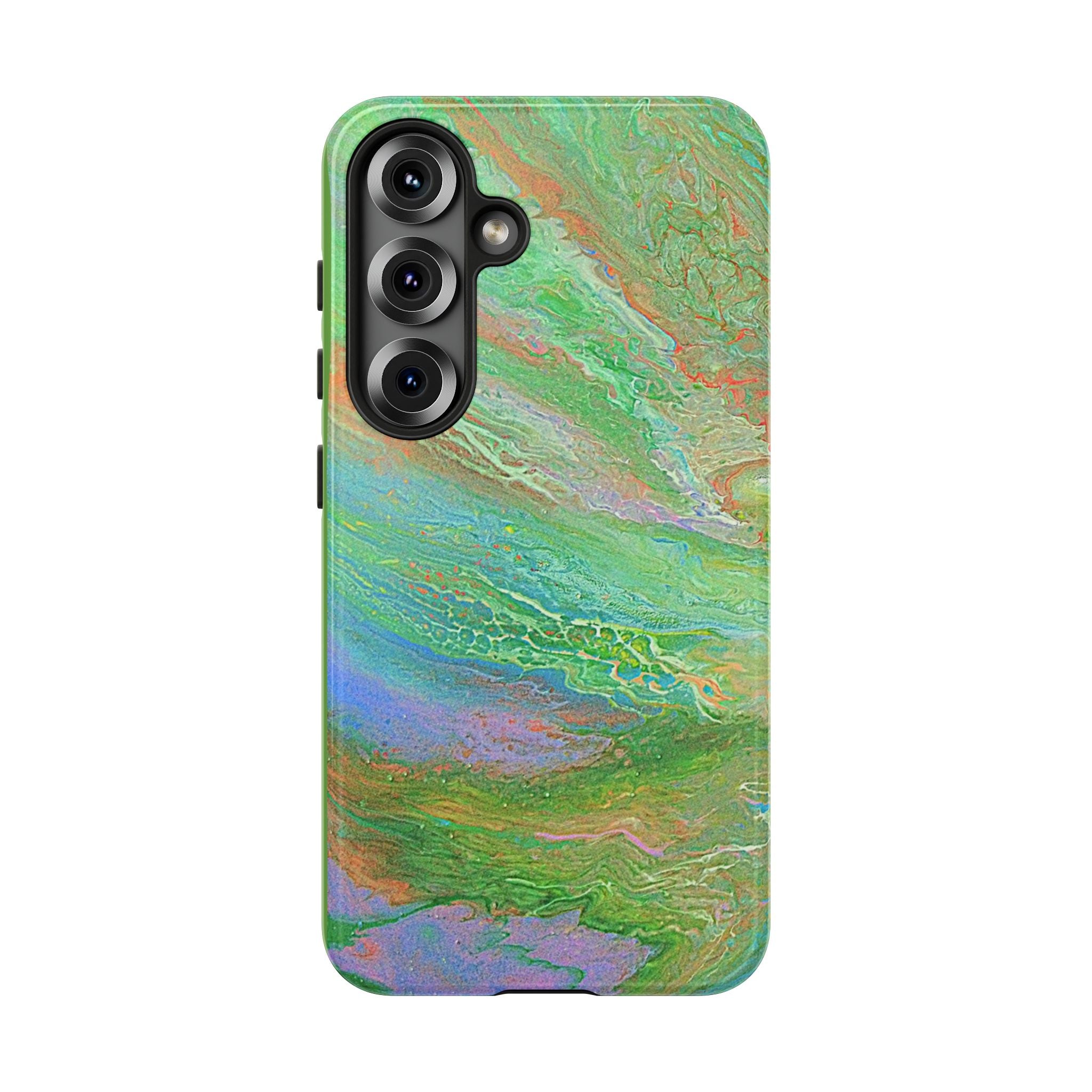 Marbled Green Abstract Phone Case — Protective Tough Case for iPhone