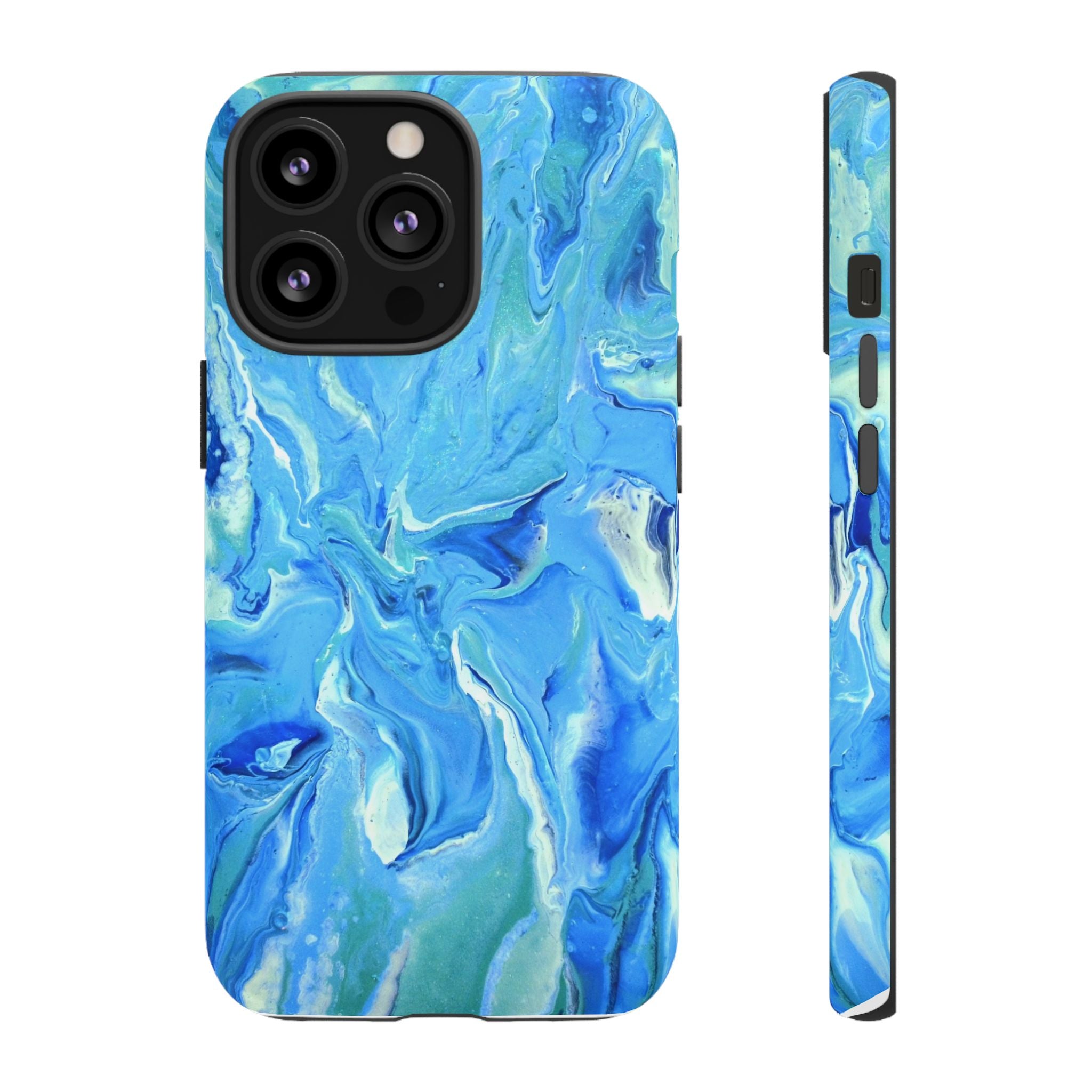 Blue Marble Tough Phone Case — Ocean Swirl Protective iPhone Cover