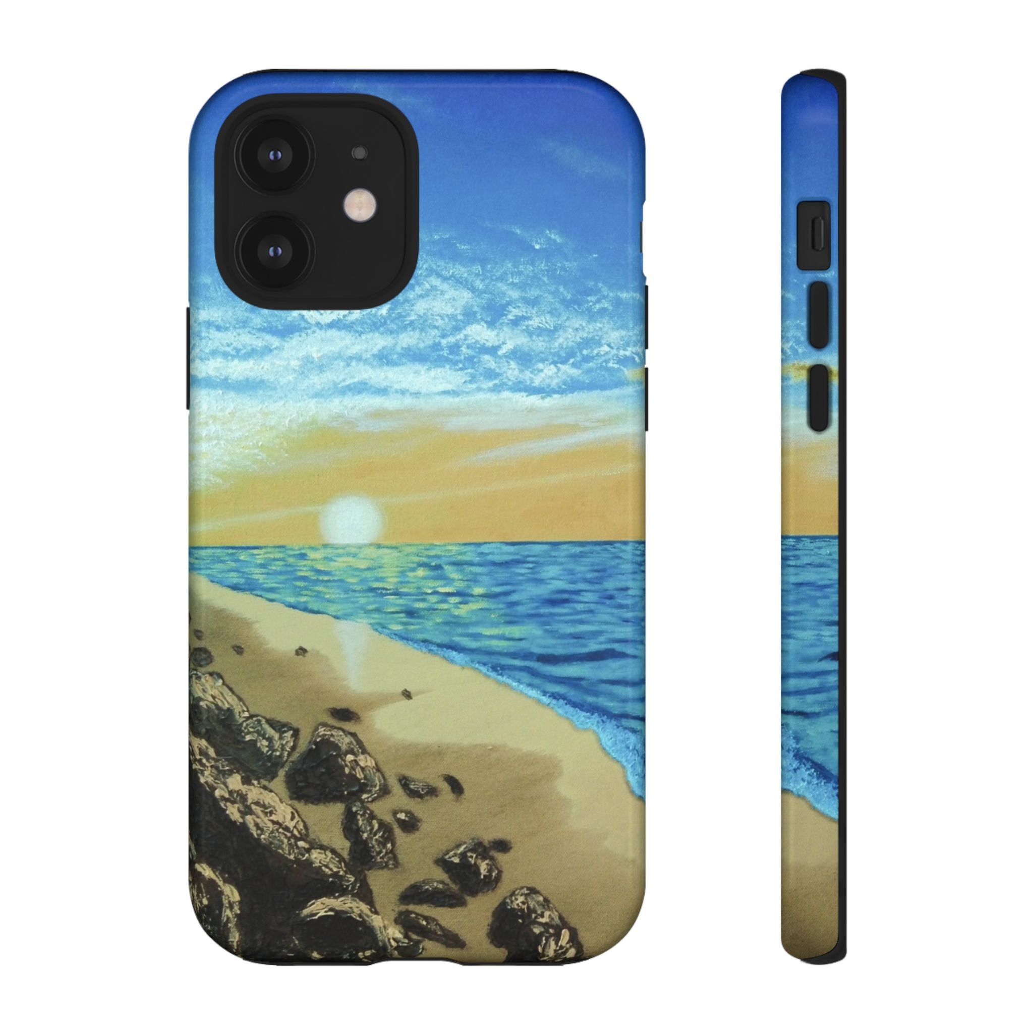 Beach Sunset Phone Case — Protective Tough Case with Coastal Shoreline Design