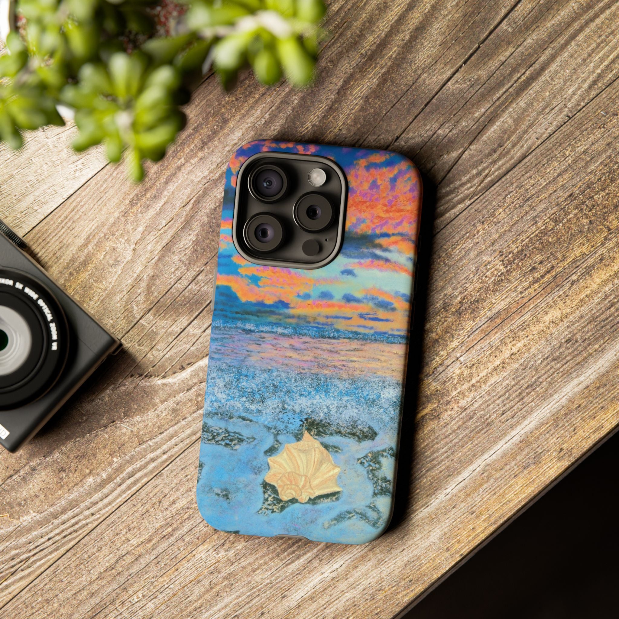 Beach Sunset Phone Case — Tropical Ocean Waves Protective iPhone Cover