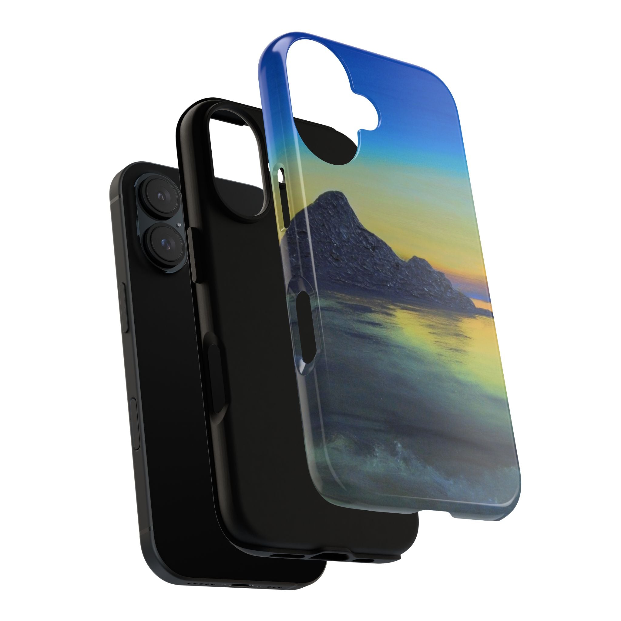 Sunset Cove Phone Case — Durable Protective Tough Case with Tranquil Beach Landscape