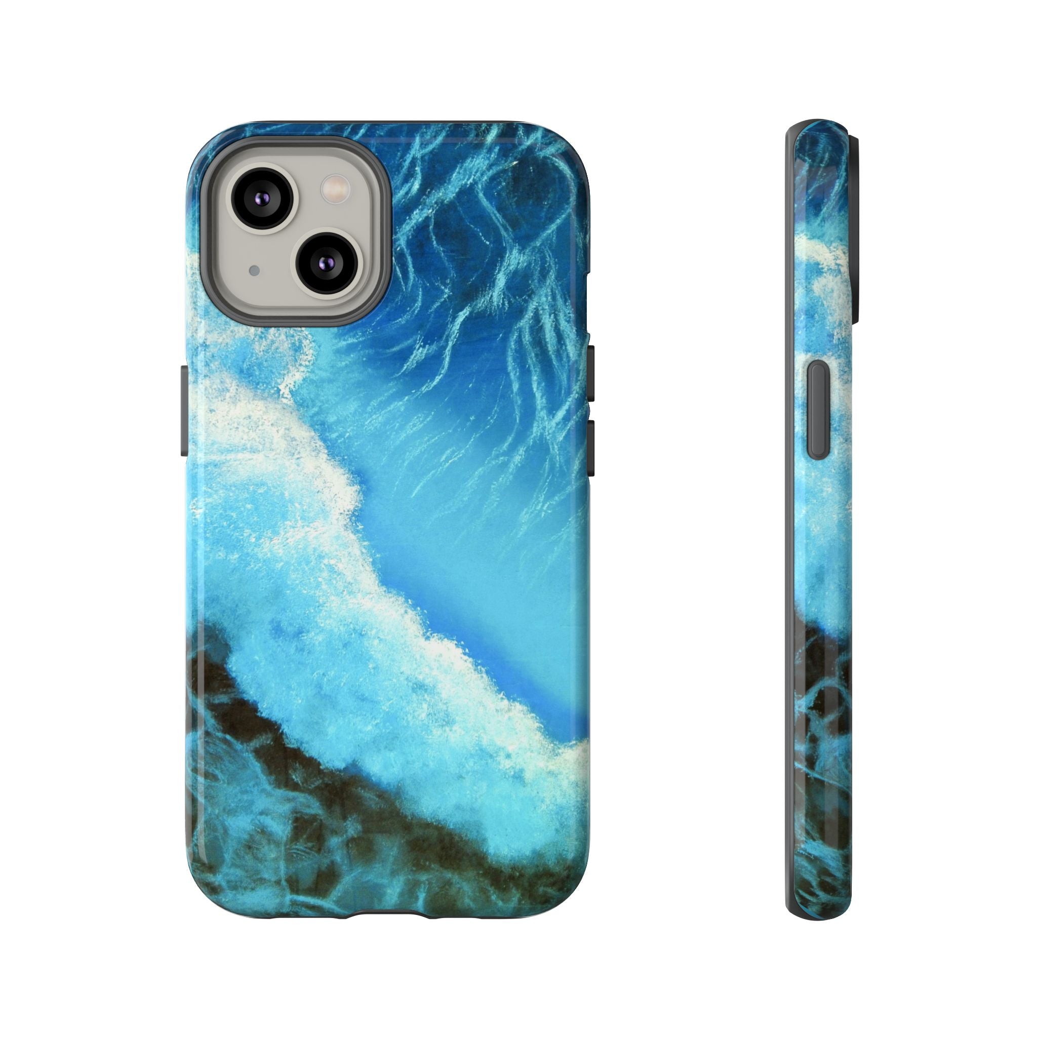 Ocean Wave Tough Phone Case — Blue Sea Water Protective Cover