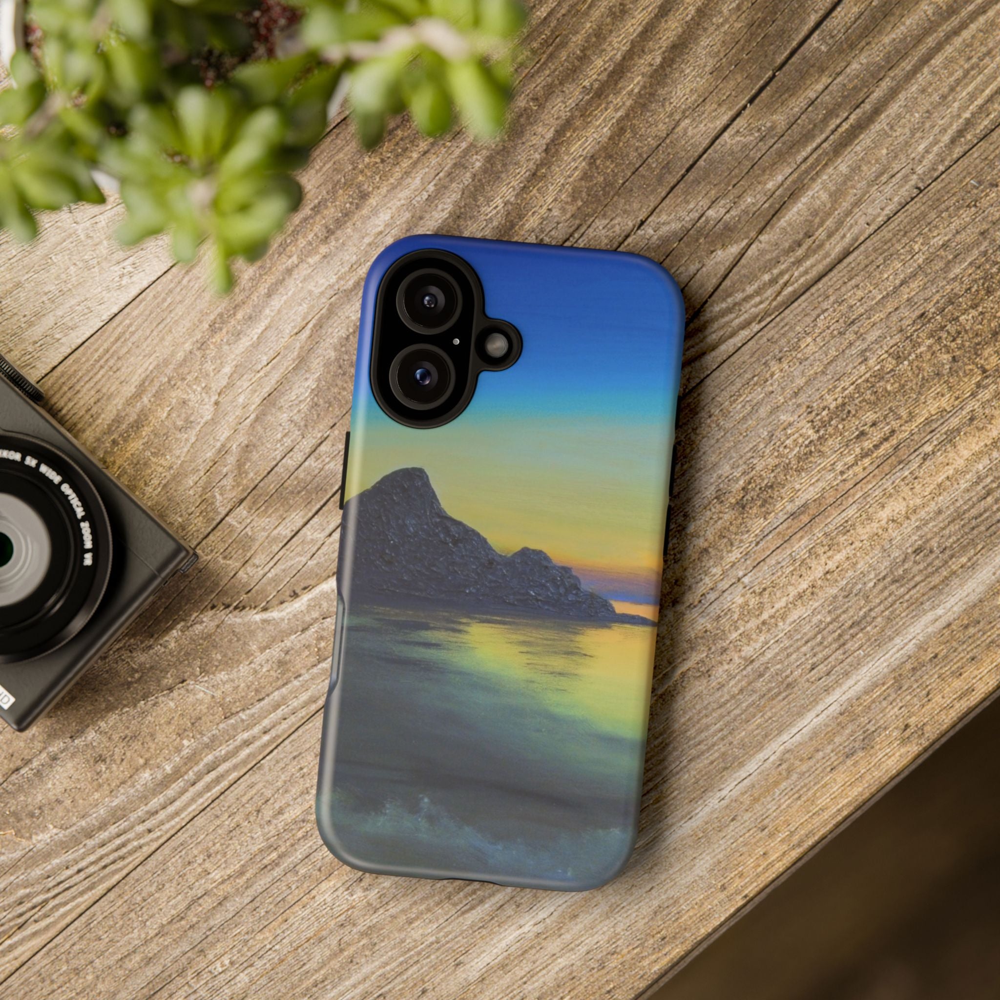 Sunset Cove Phone Case — Durable Protective Tough Case with Tranquil Beach Landscape