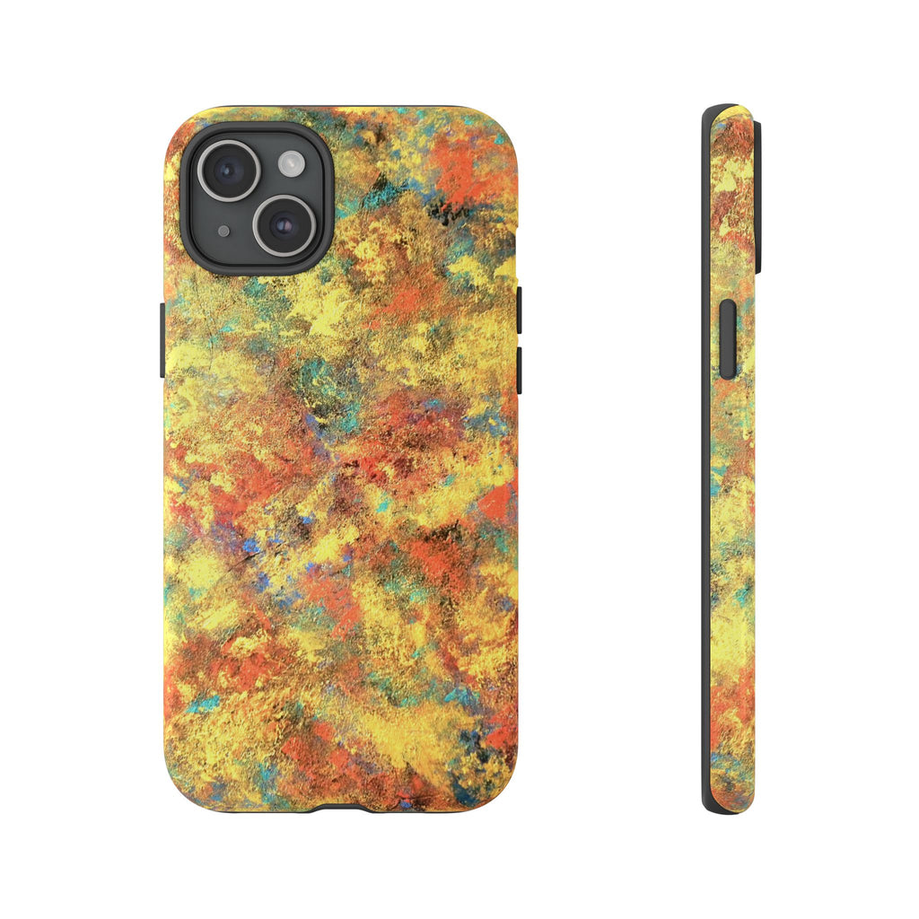 Abstract Autumn Marble Phone Case — Protective iPhone Cover with Warm Fall Colors