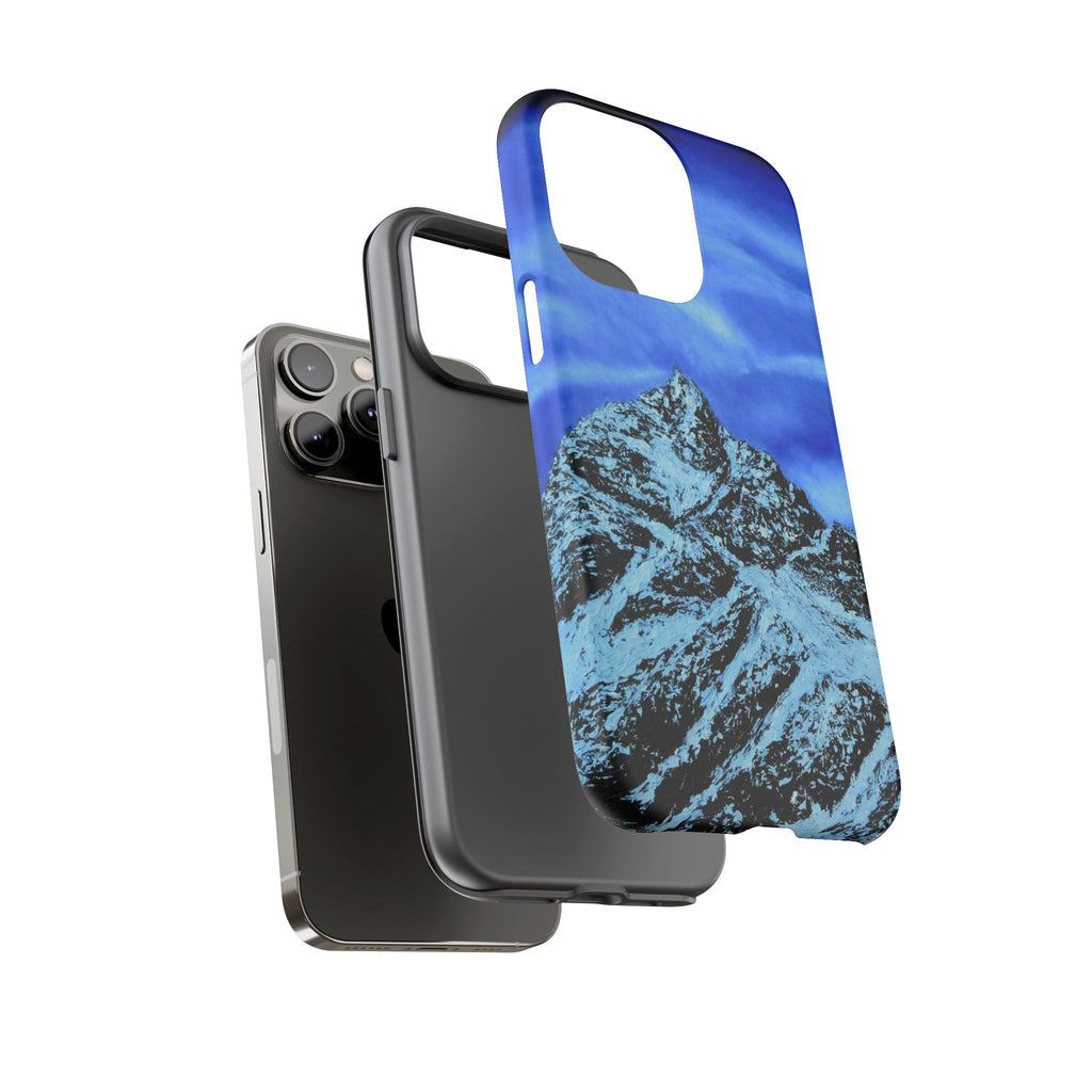 Mountain Peak Blue Tough Phone Case — Rugged Protective iPhone Cover